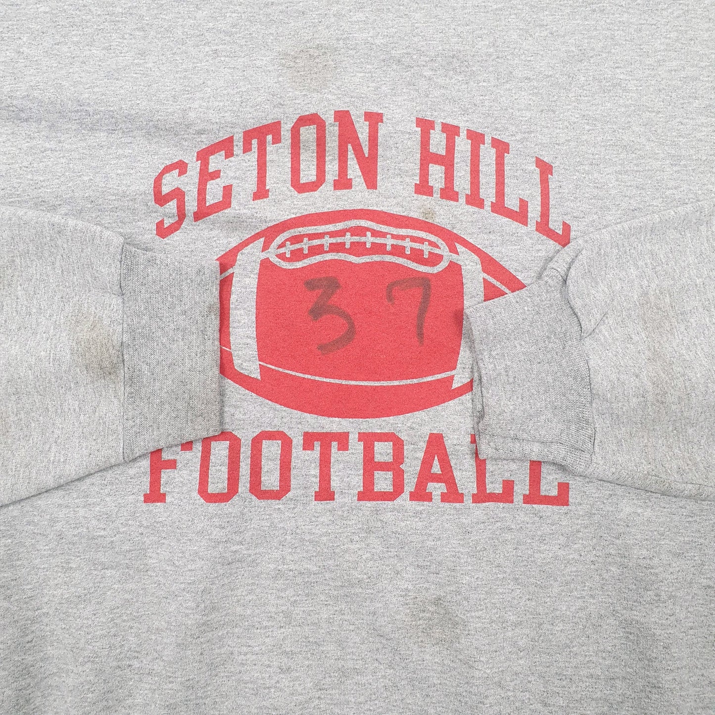 Mens Blue Champion Seton Hill Football Crewneck Jumper