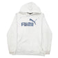 Mens White Puma Spellout Hoodie Jumper