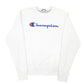 Mens White Champion Spellout Crewneck Jumper