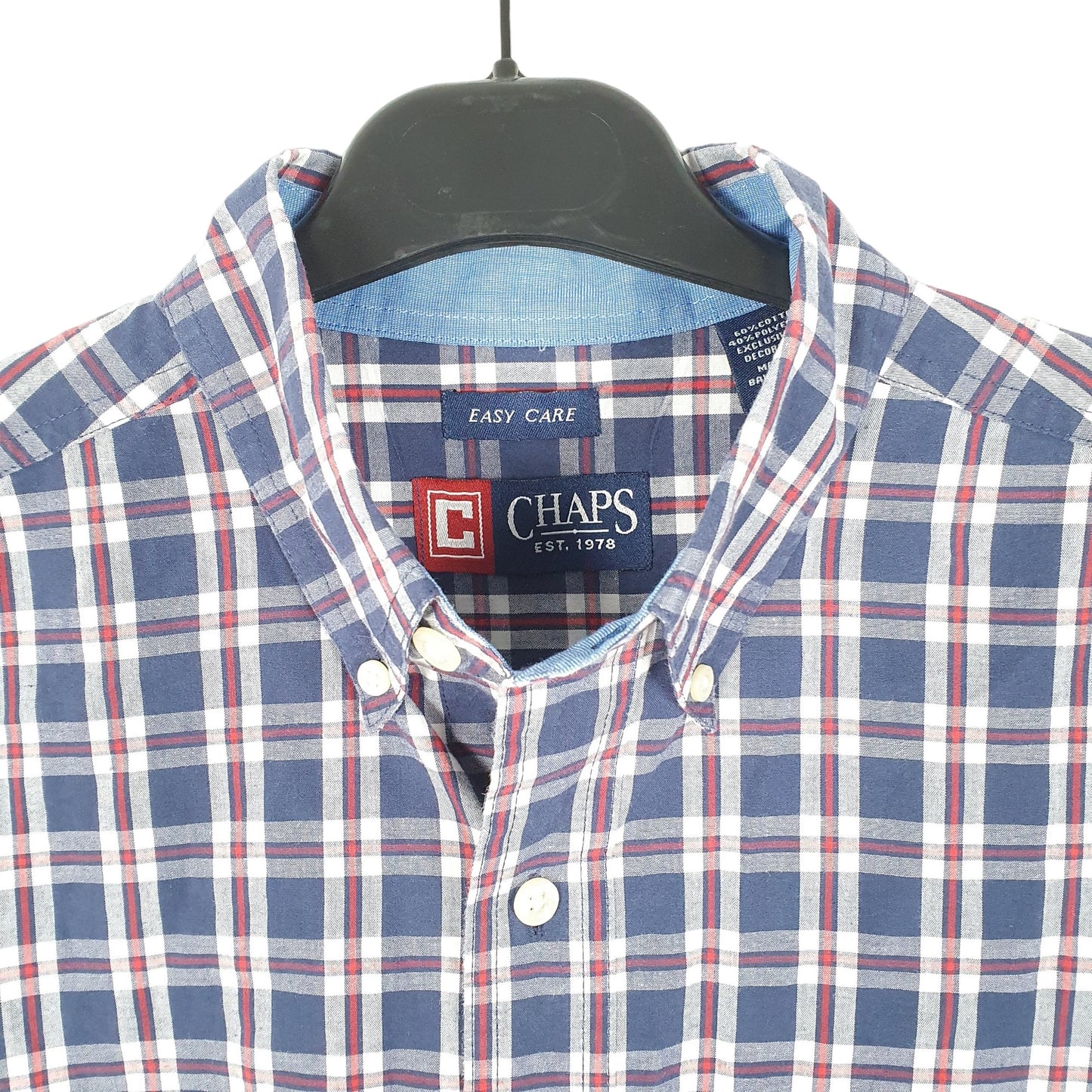 Mens Blue Chaps  Long Sleeve Shirt