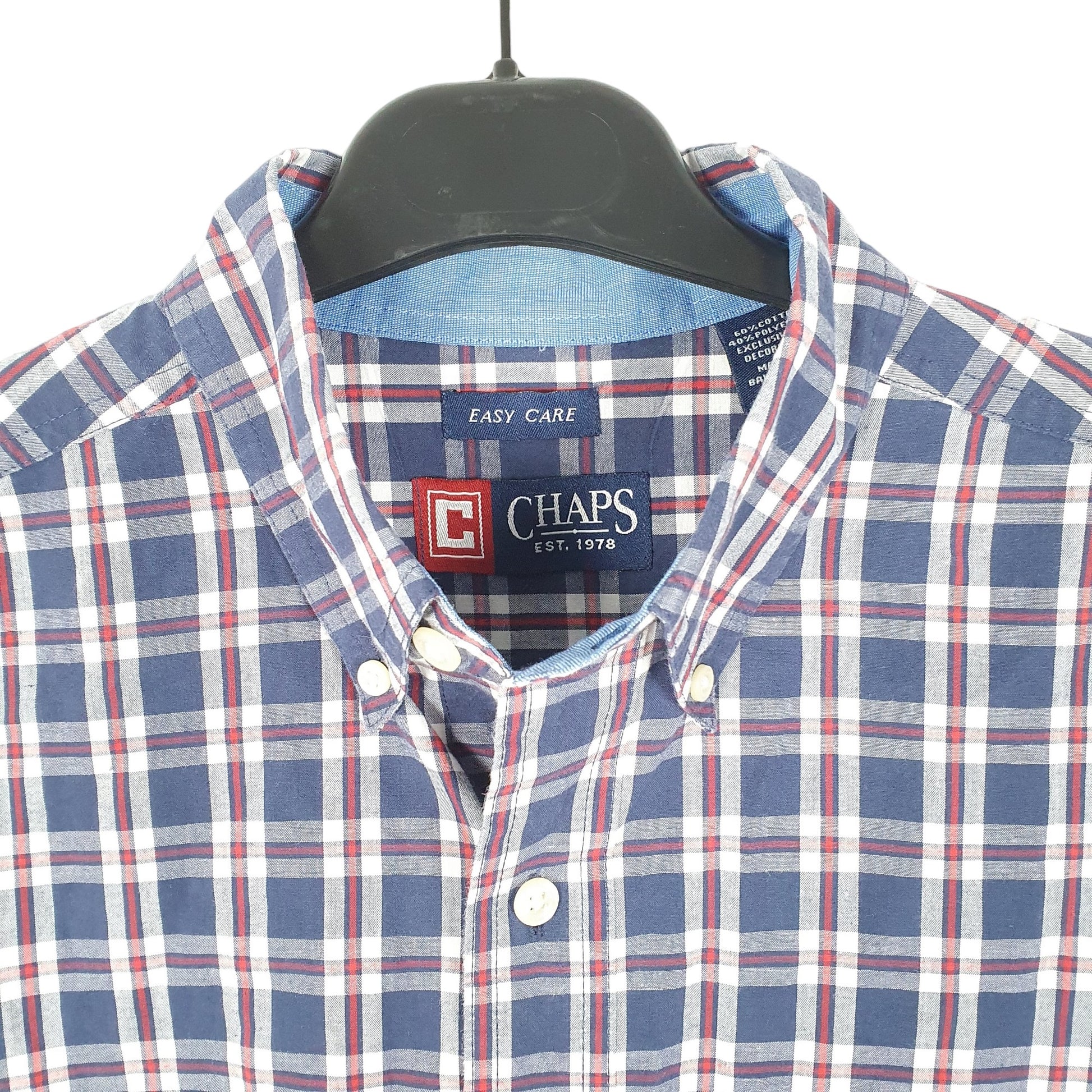 Mens Blue Chaps  Long Sleeve Shirt
