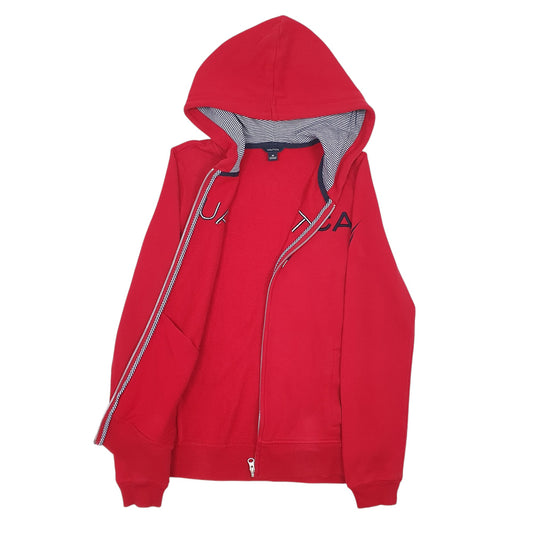 Mens Red Nautica  Full Zip Jumper