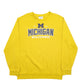 Mens Yellow Champion Michigan Wolverines Spellout Crewneck Jumper