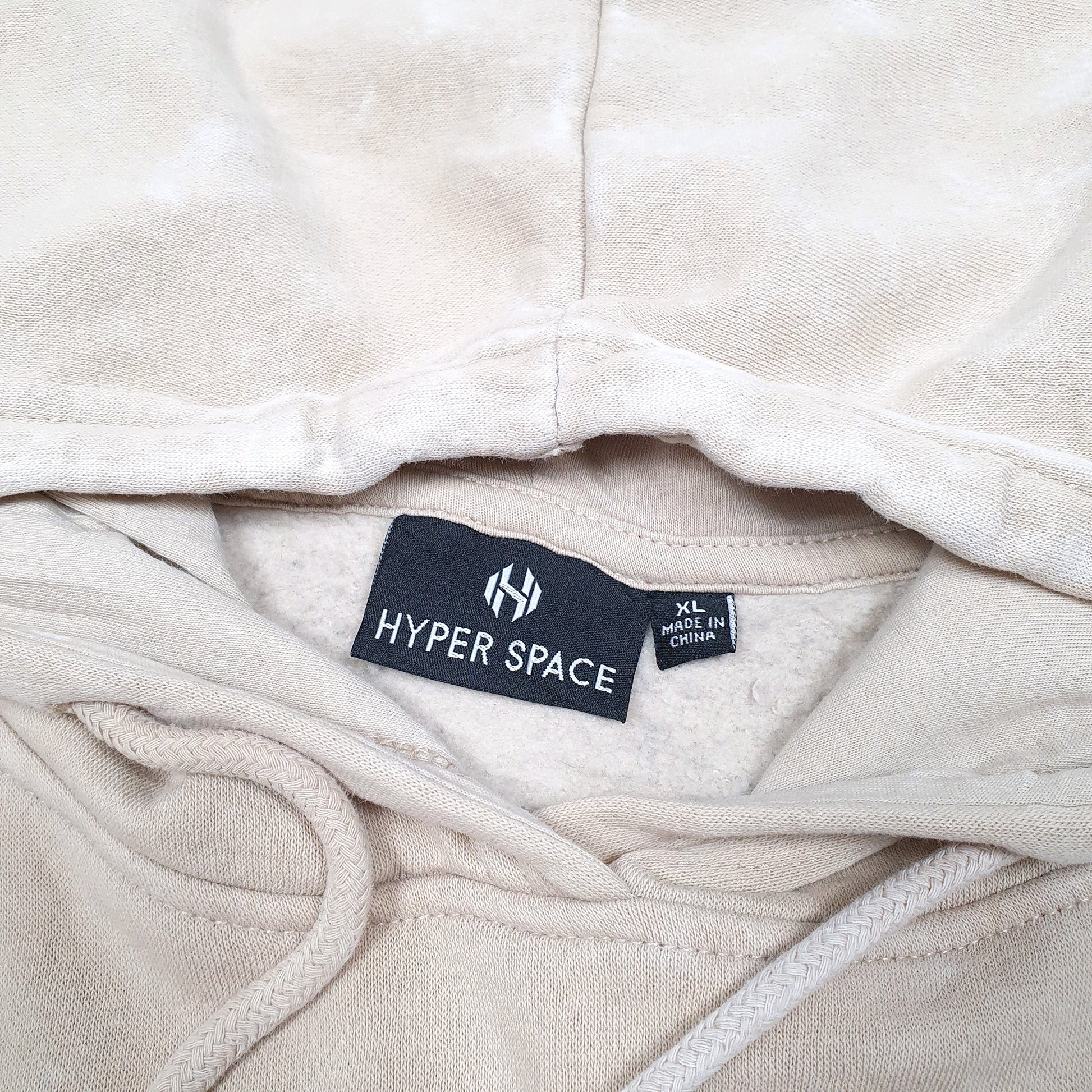 Mens Beige Hyper Space Nasa Space Spellout Hoodie Jumper