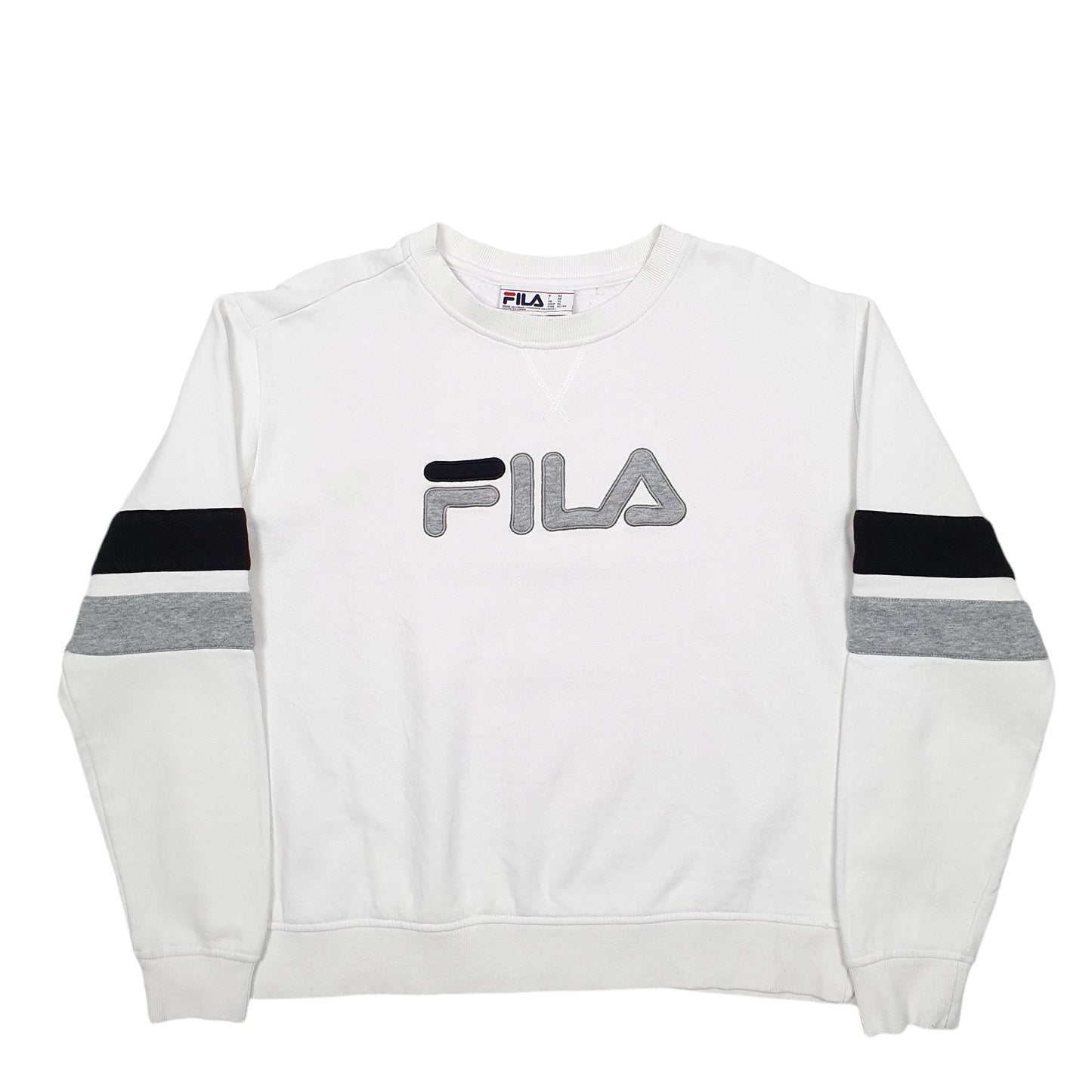 Womens White Fila Spellout Crewneck Jumper