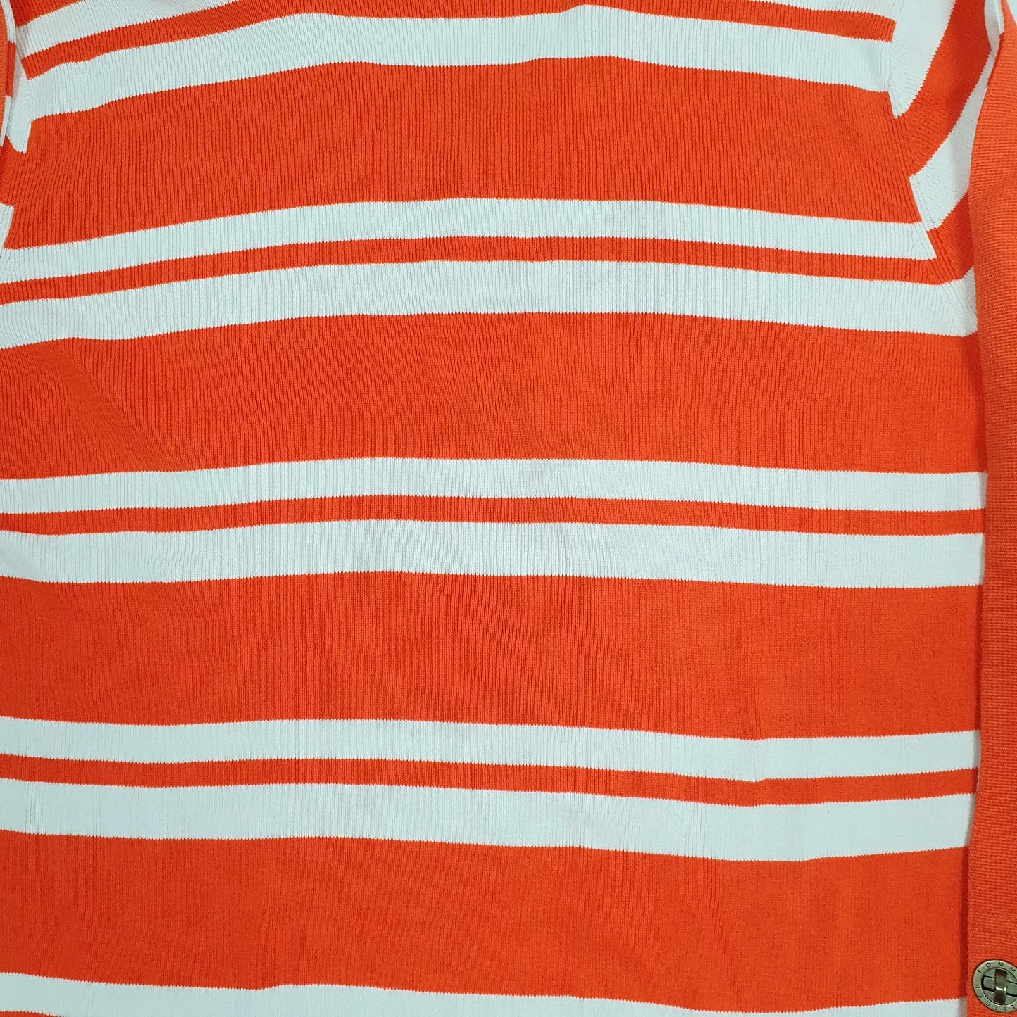 Womens Orange Tommy Hilfiger Striped Knit V Neck Jumper