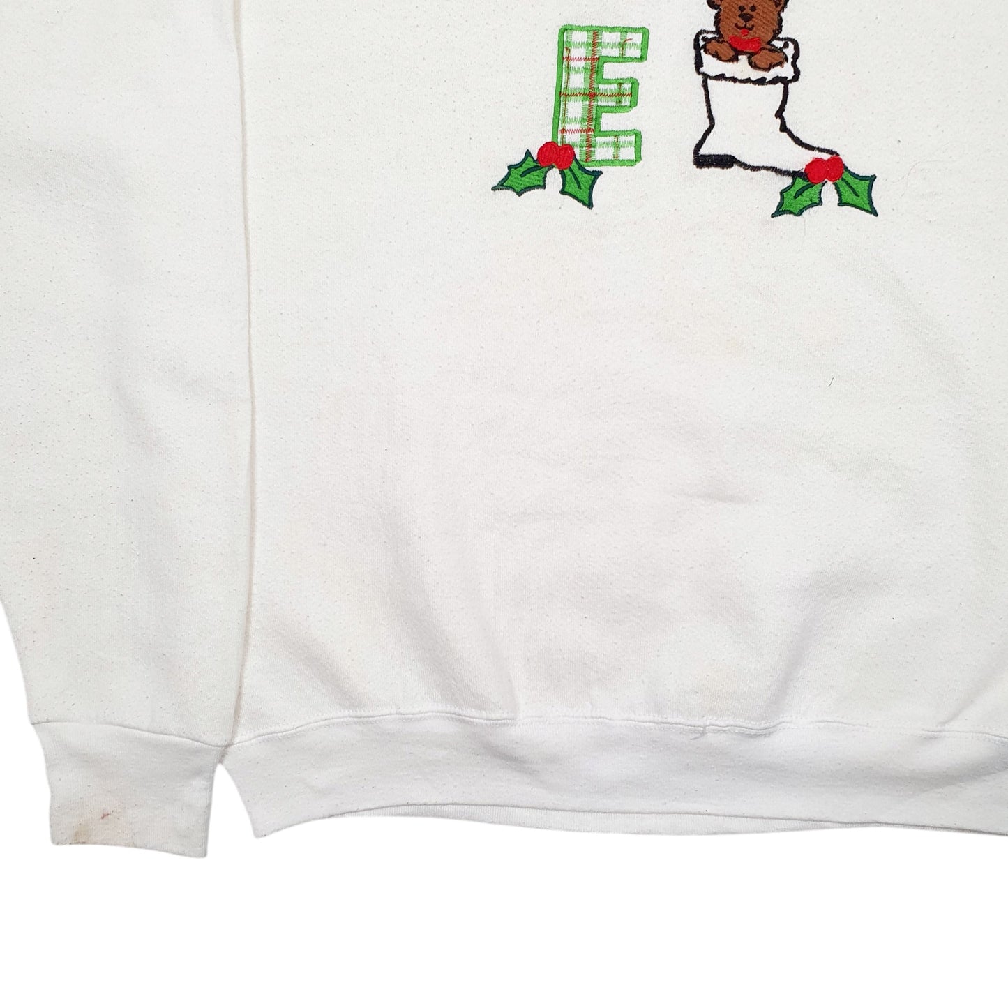 Mens Cream Fruit Of The Loom Noel Christmas Crewneck Jumper