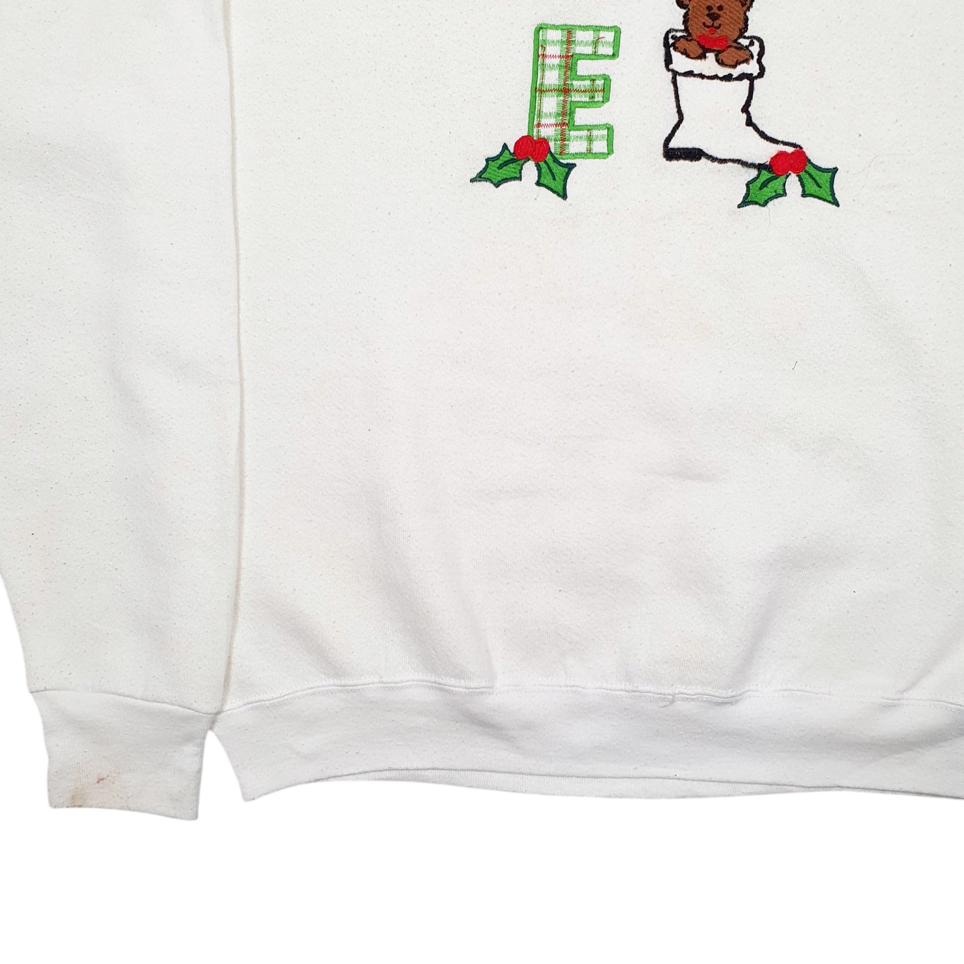 Mens Cream Fruit Of The Loom Noel Christmas Crewneck Jumper