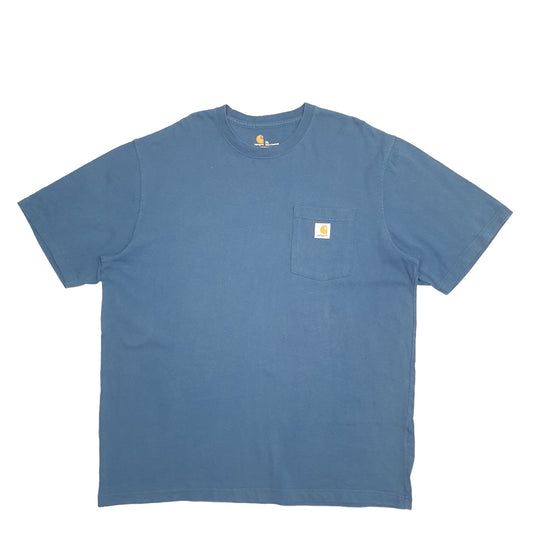 Mens Blue Carhartt  Short Sleeve T Shirt
