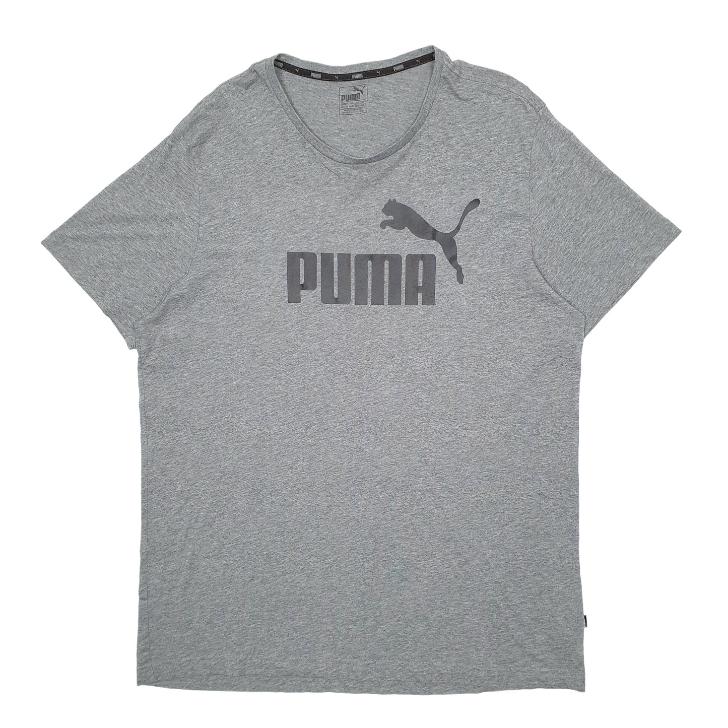 Mens Grey Puma Spellout Short Sleeve T Shirt