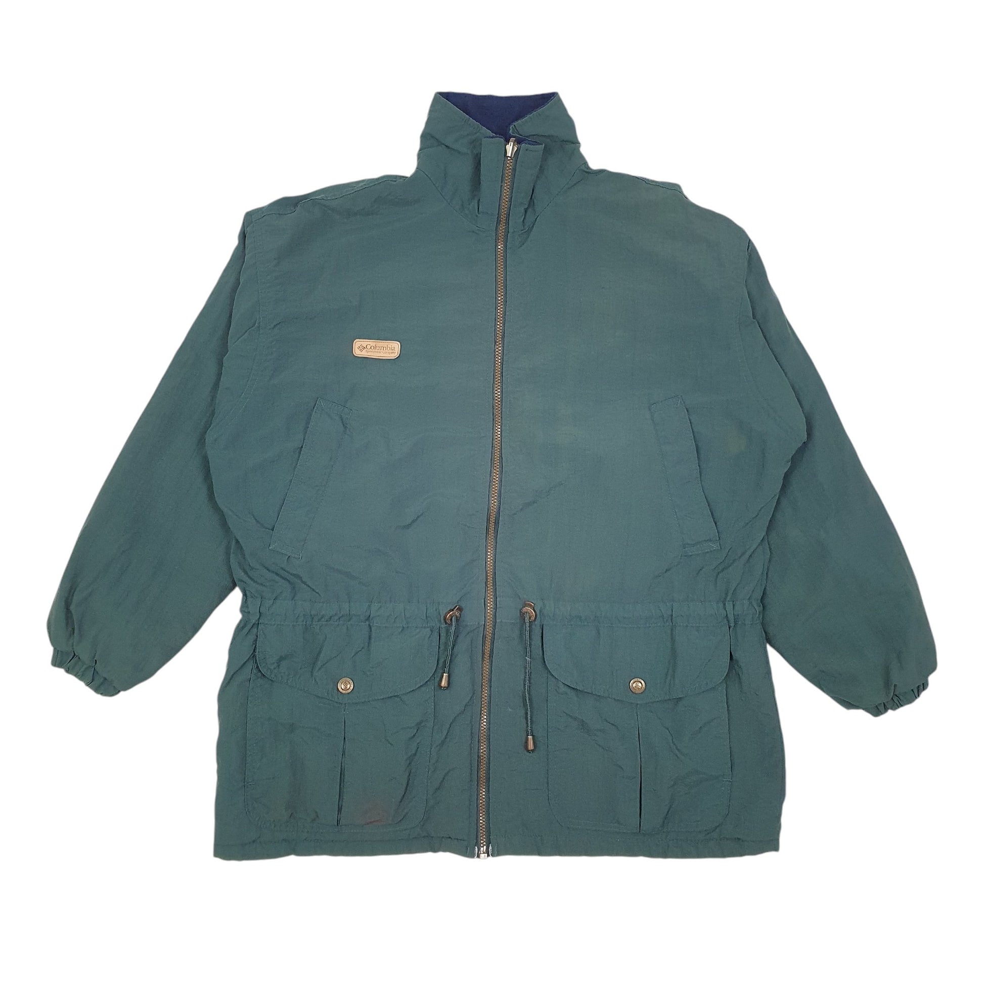 Mens Green Columbia Sportswear Company Vintage 90s Full Zip Coat