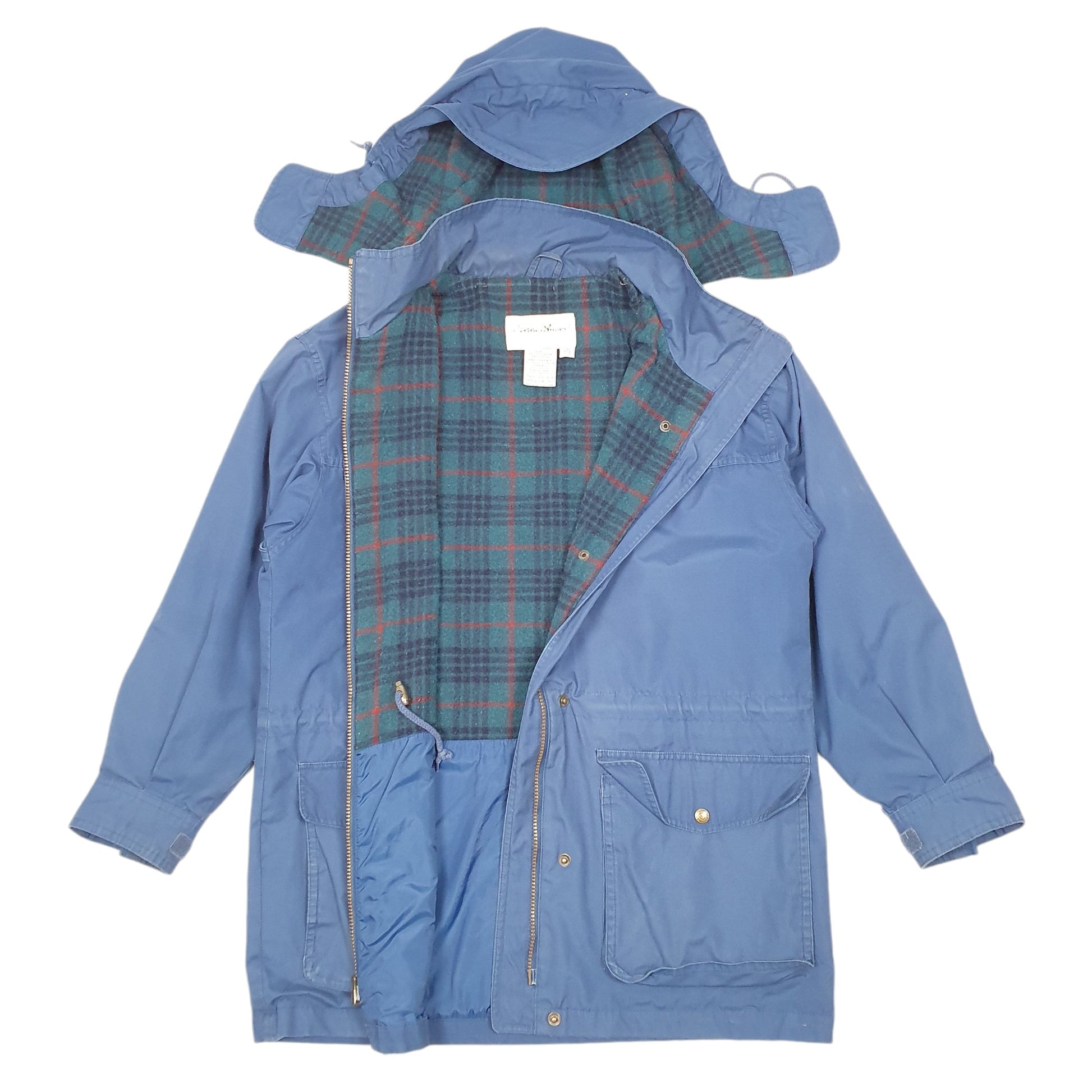 Womens Blue Eddie Bauer Vintage Mountain Hooded  Coat