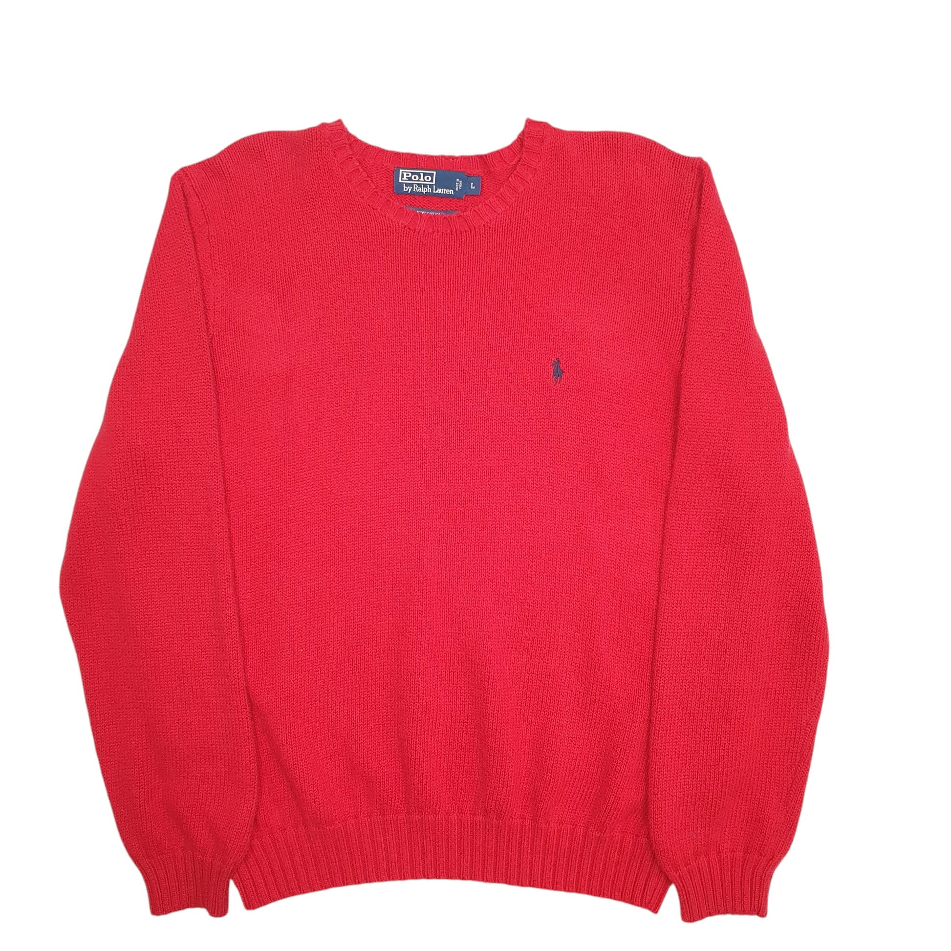Mens Red Polo Ralph Lauren Knit Crewneck Jumper