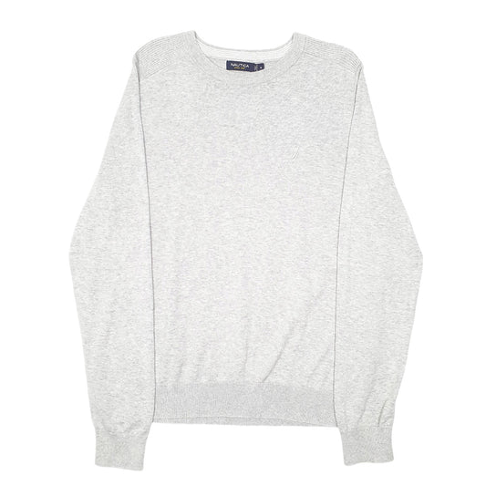 Mens Grey Nautica Knit Crewneck Jumper