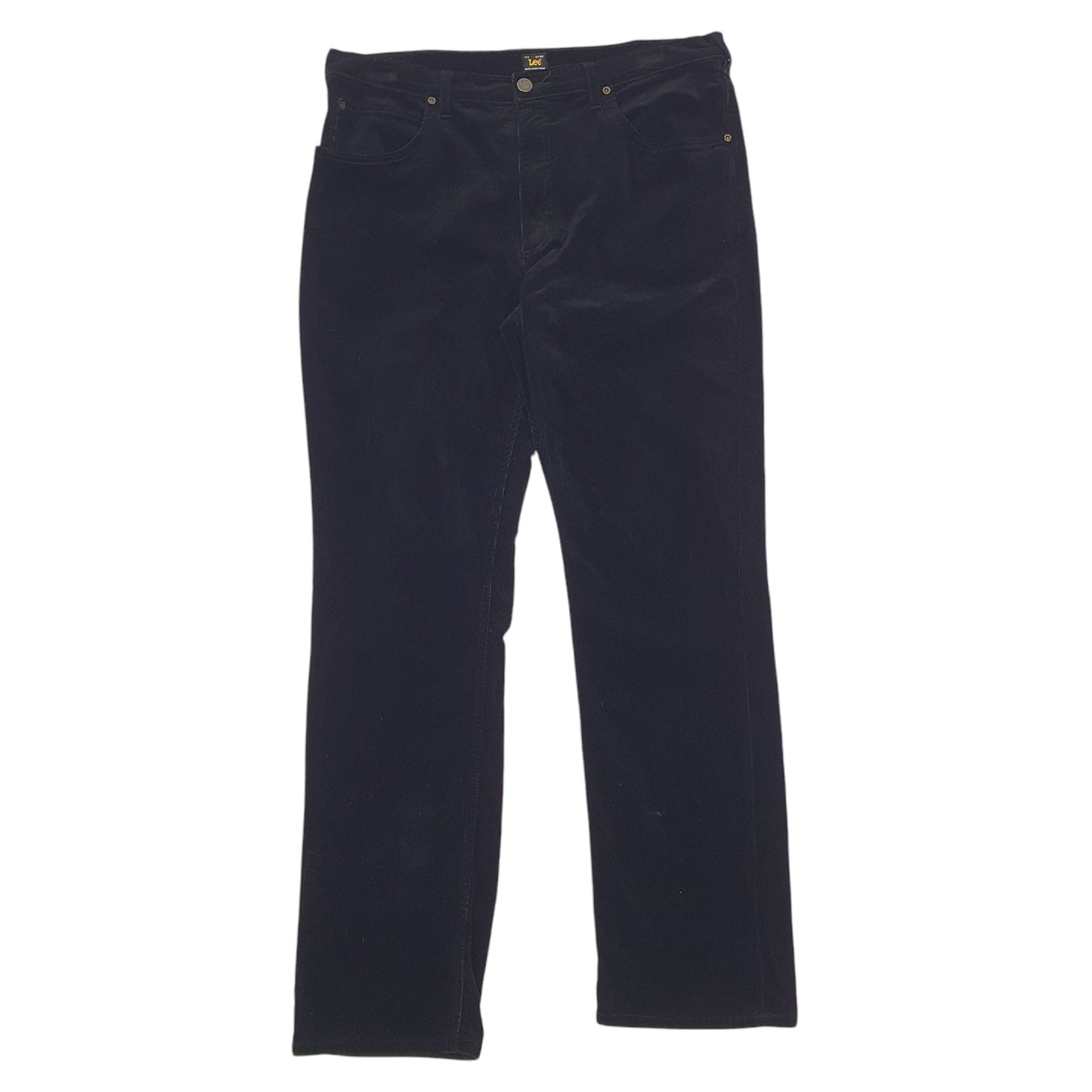 Mens Black Lee  Corduroy Trousers