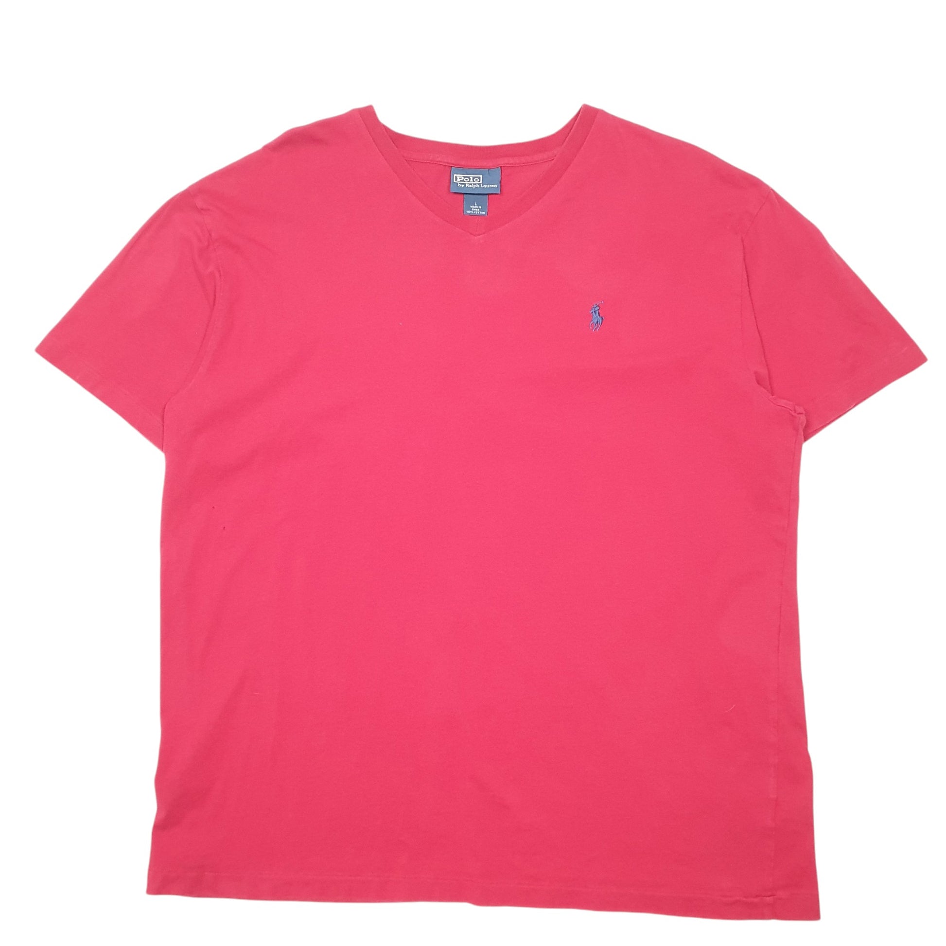Mens Red Polo Ralph Lauren V Neck Short Sleeve T Shirt