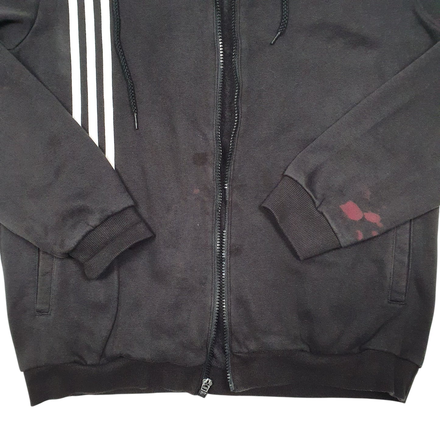 Mens Black Adidas Hoodie Full Zip Jumper
