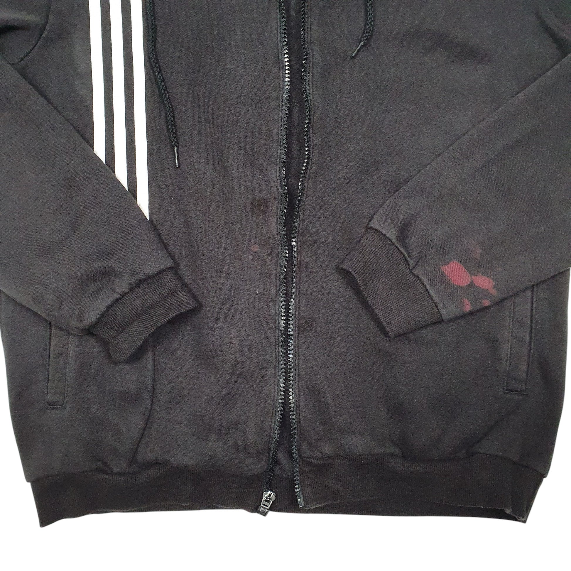 Mens Black Adidas Hoodie Full Zip Jumper