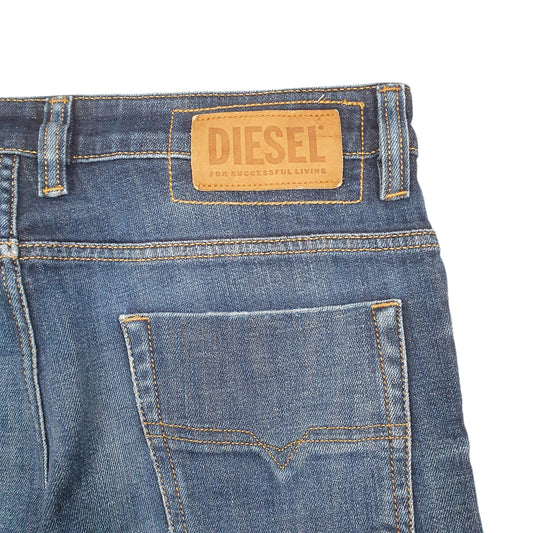 Mens Blue Diesel Slim Jorts Jean Distressed Denim Shorts