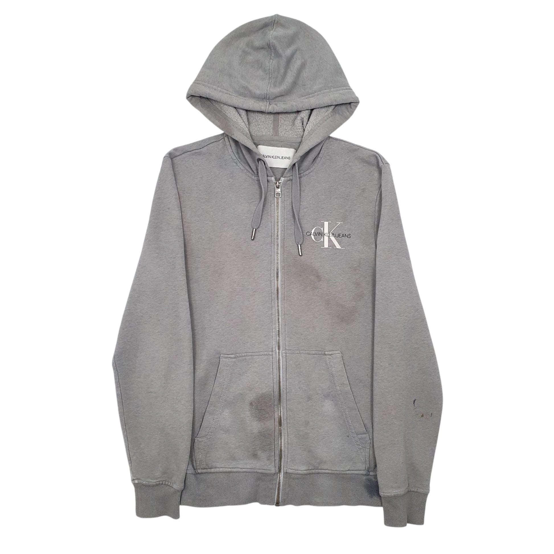 Mens Grey Calvin Klein Jeans  Full Zip Jumper