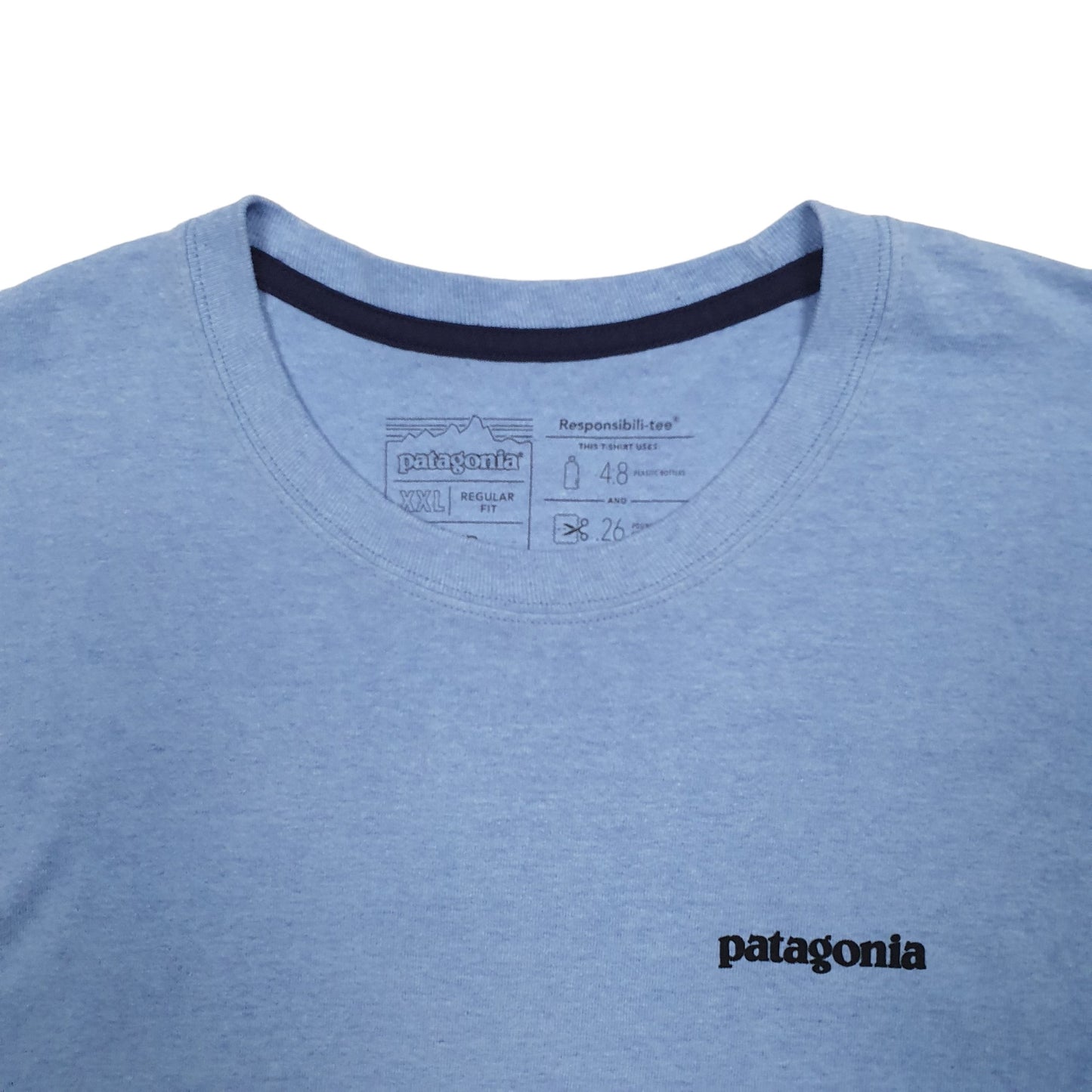 Mens Blue Patagonia Spellout Long Sleeve T Shirt