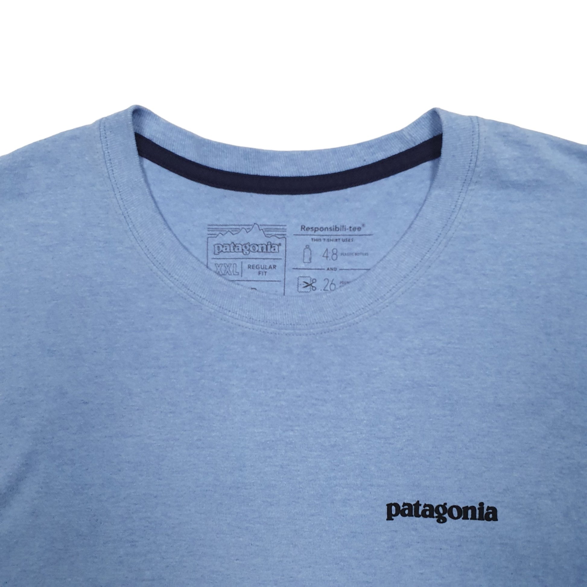 Mens Blue Patagonia Spellout Long Sleeve T Shirt