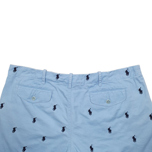 Womens Blue Ralph Lauren Logo Sport Chino Shorts