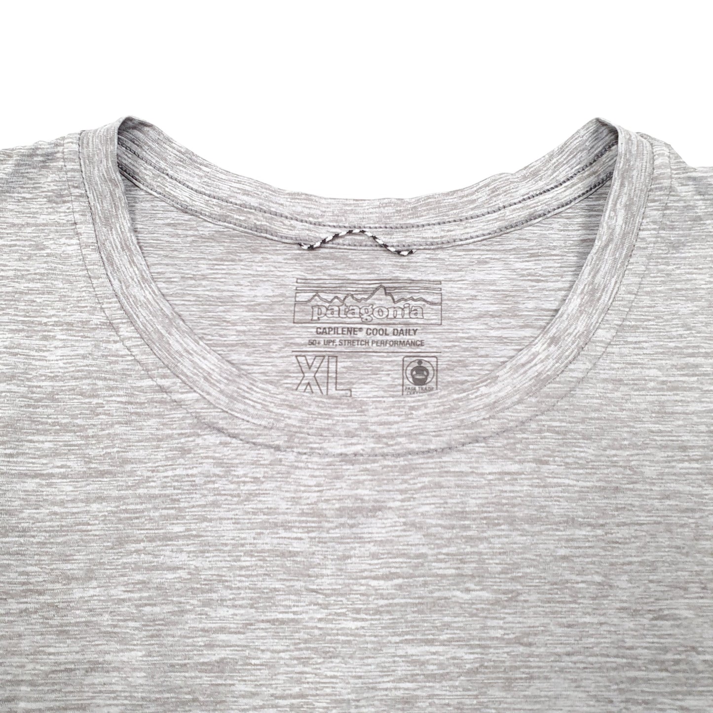 Womens Grey Patagonia Spellout Active Capilene Cool Daily Short Sleeve T Shirt