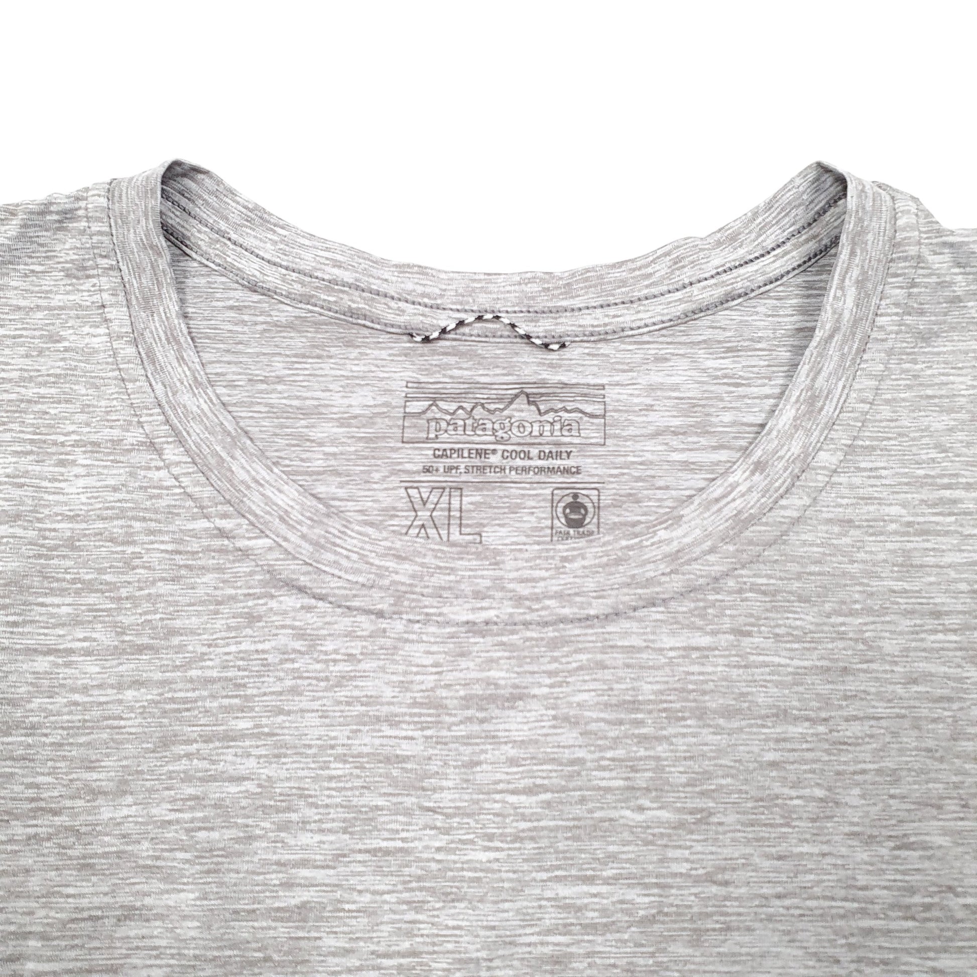 Womens Grey Patagonia Spellout Active Capilene Cool Daily Short Sleeve T Shirt