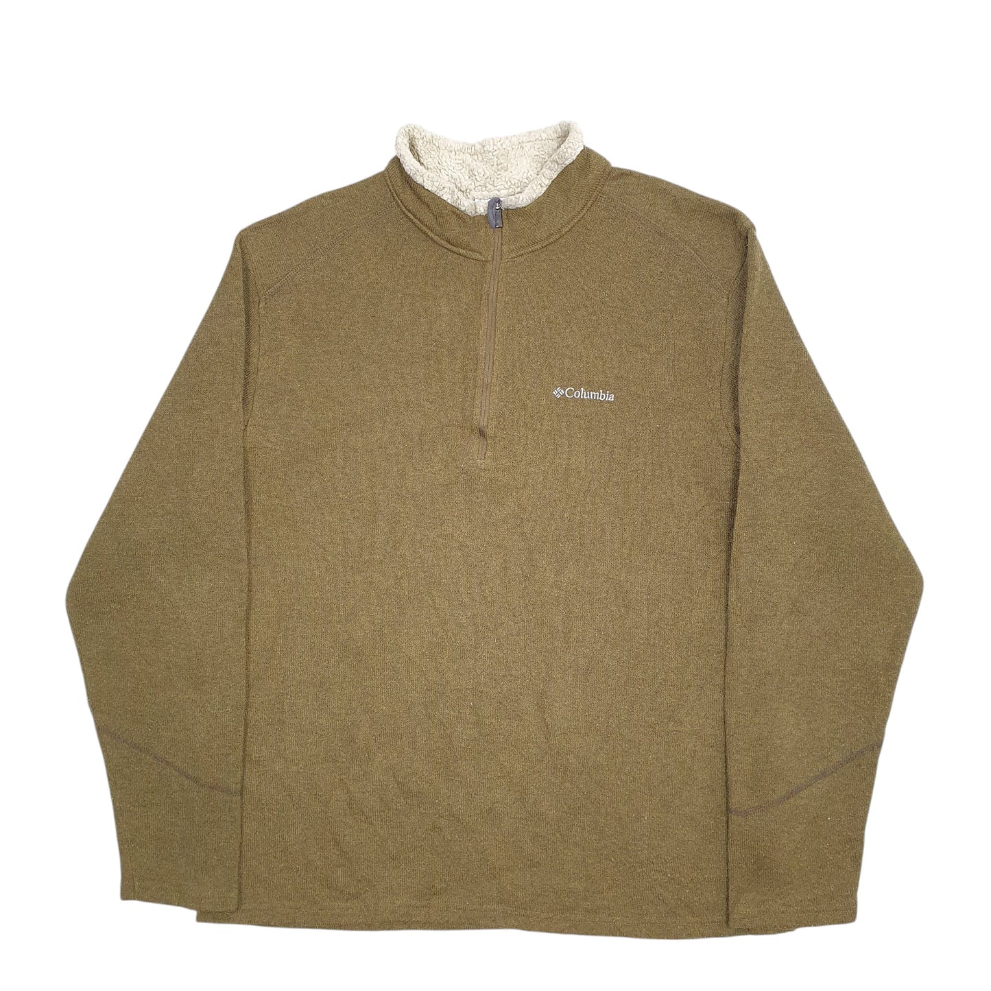 Mens Khaki Columbia  Quarter Zip Jumper