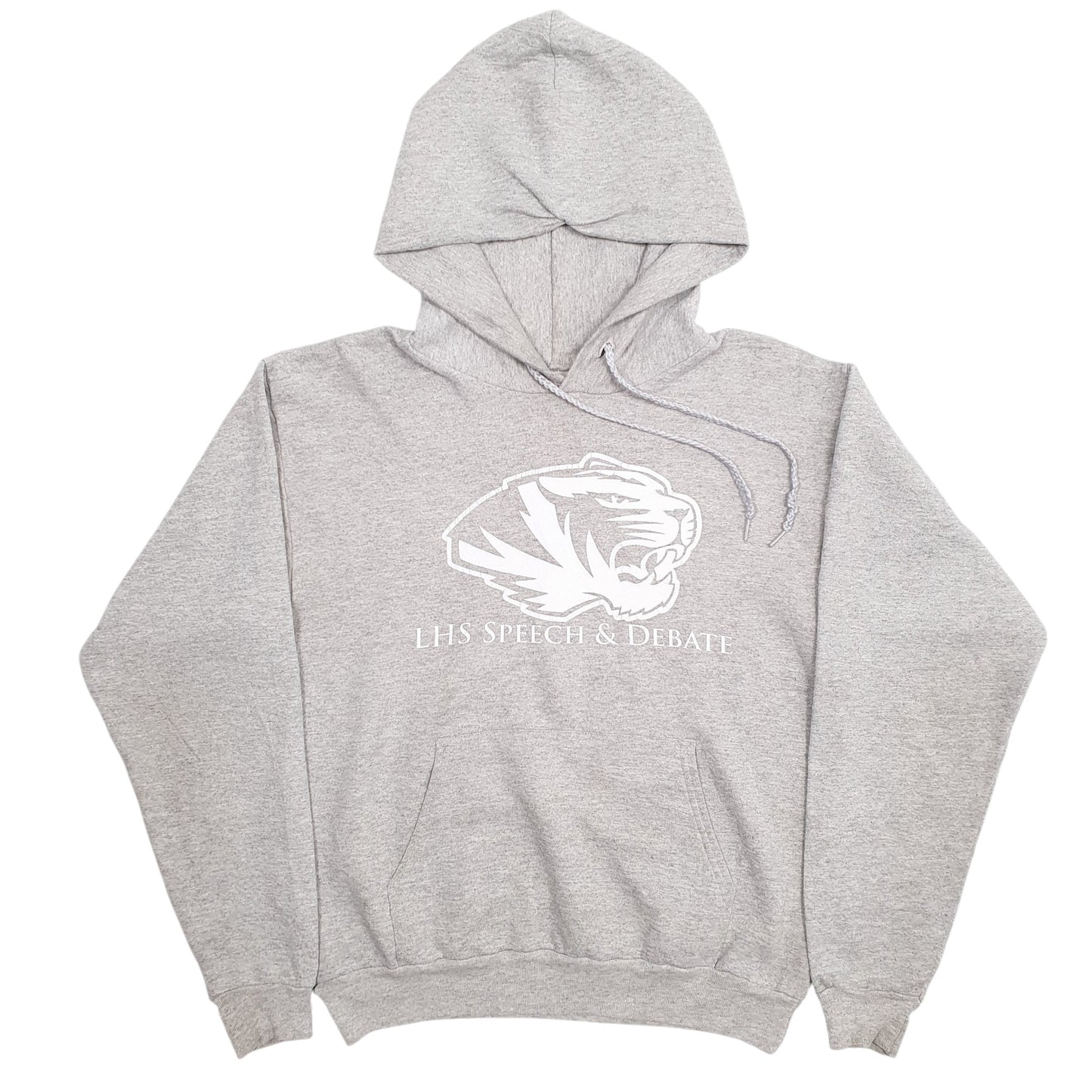 Mens Grey Hanes Spellout Hoodie Jumper