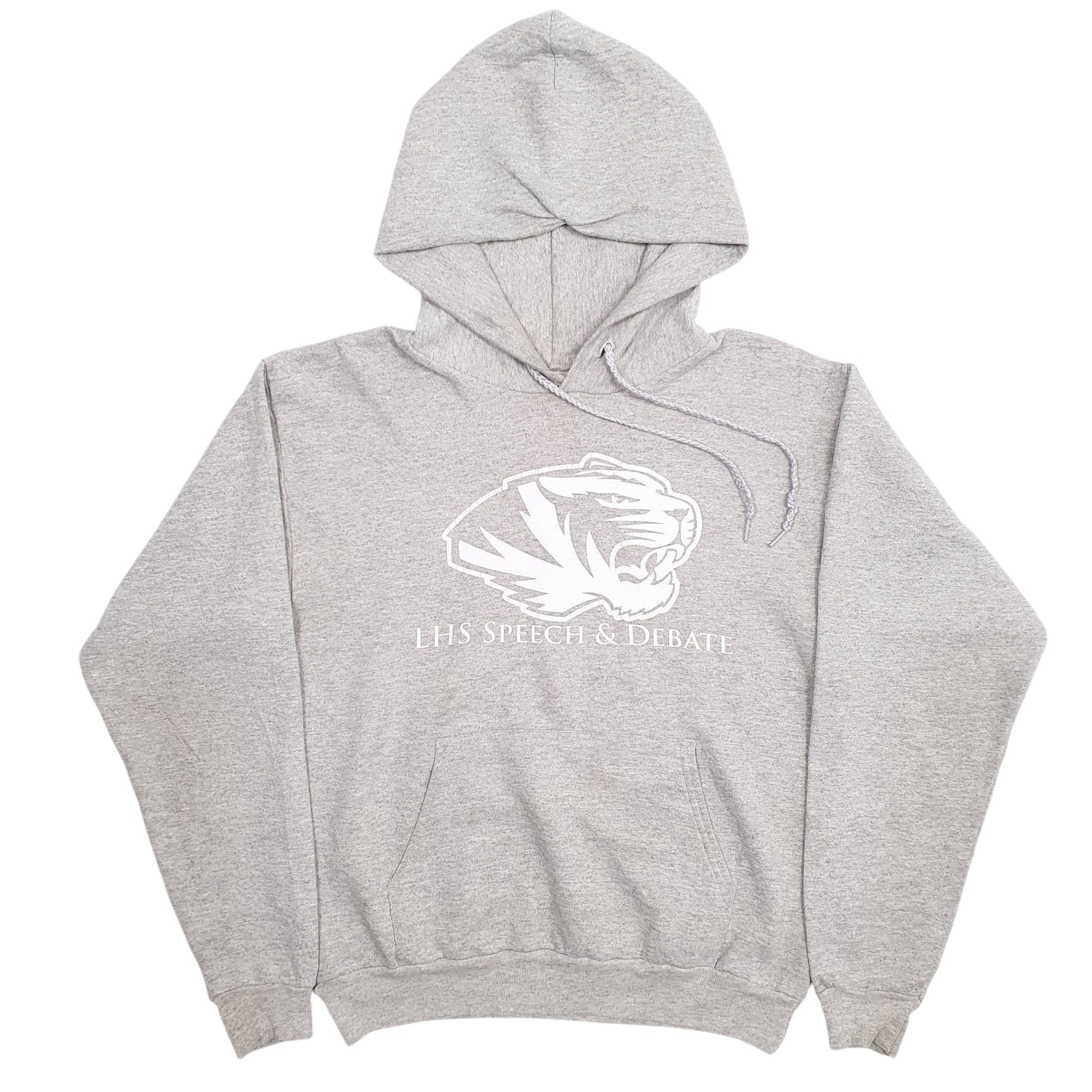 Mens Grey Hanes Spellout Hoodie Jumper