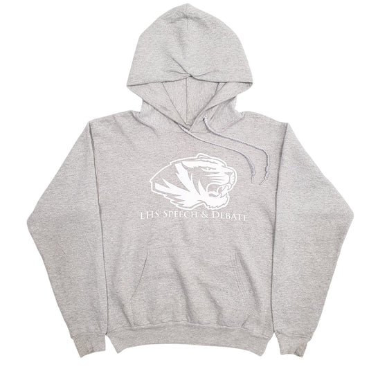 Mens Grey Hanes Spellout Hoodie Jumper