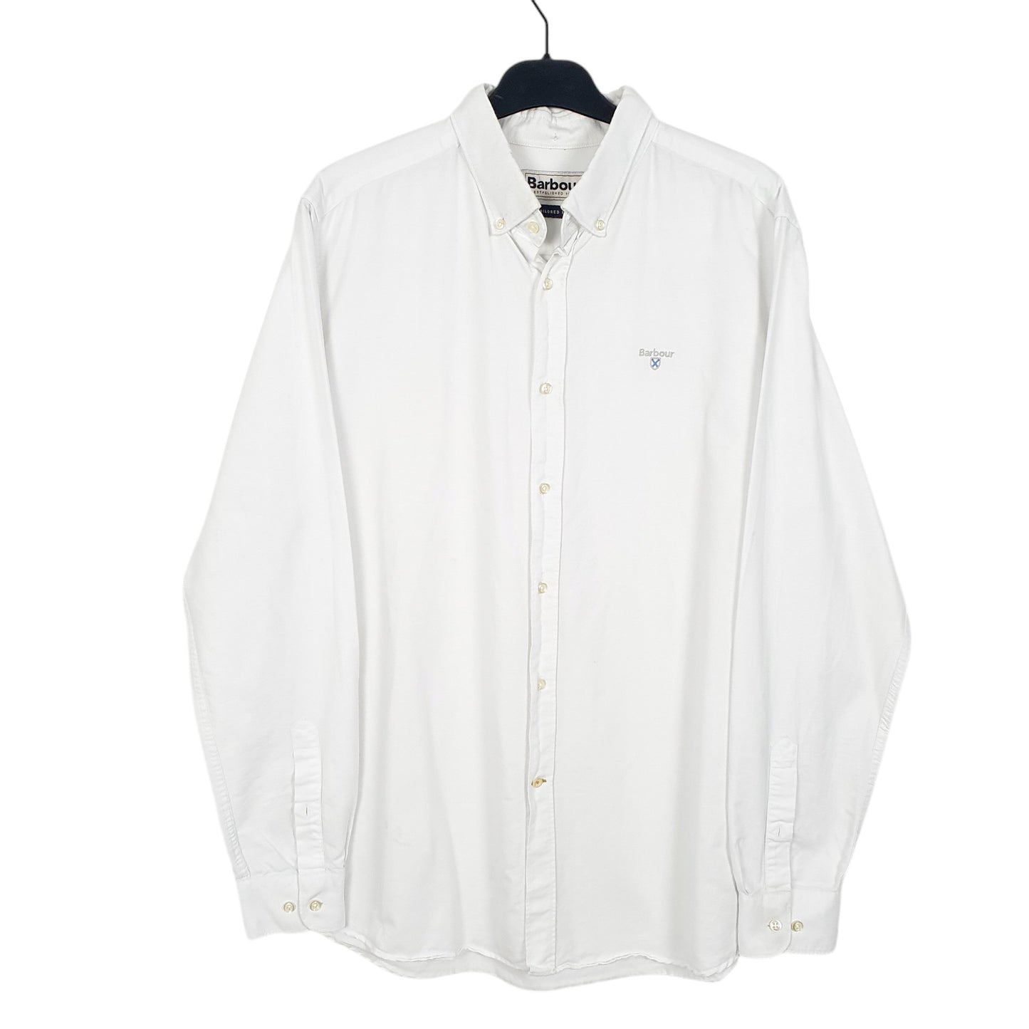 Mens White Barbour Tailored Long Sleeve Shirt