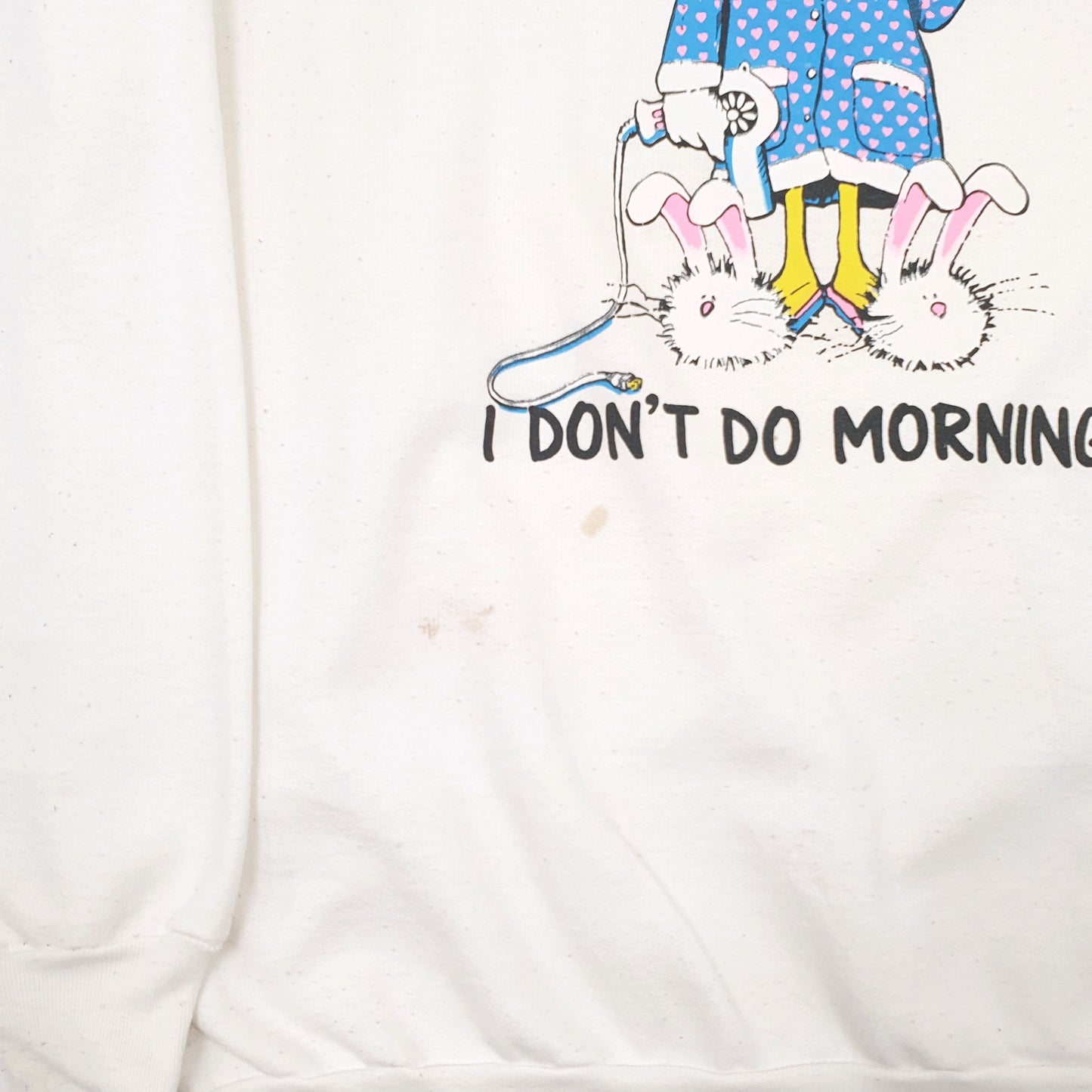 Mens Cream Priplox Vintage 90s Crewneck Jumper