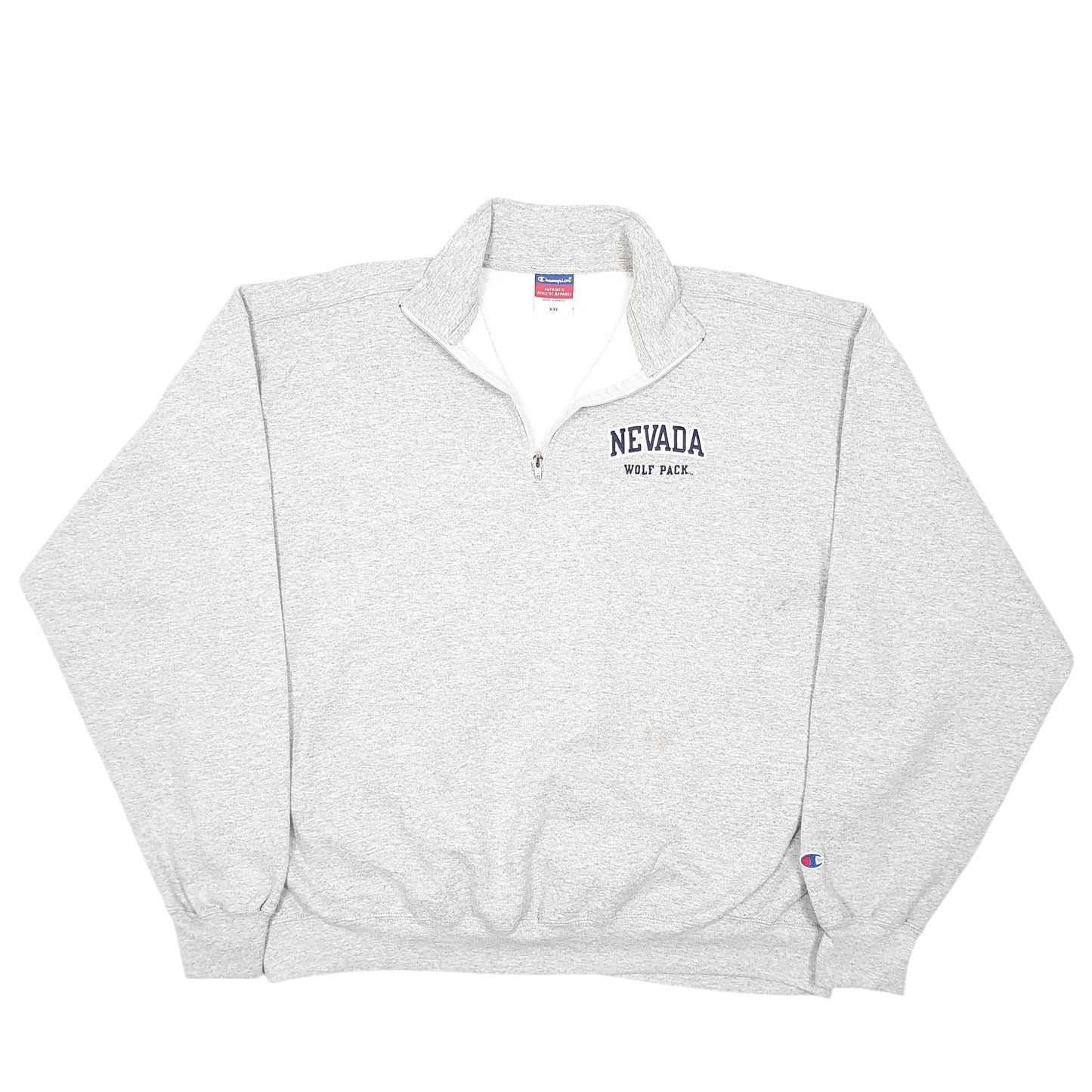 Mens Grey Champion Nevada Wolf Pack USA Quarter Zip Jumper