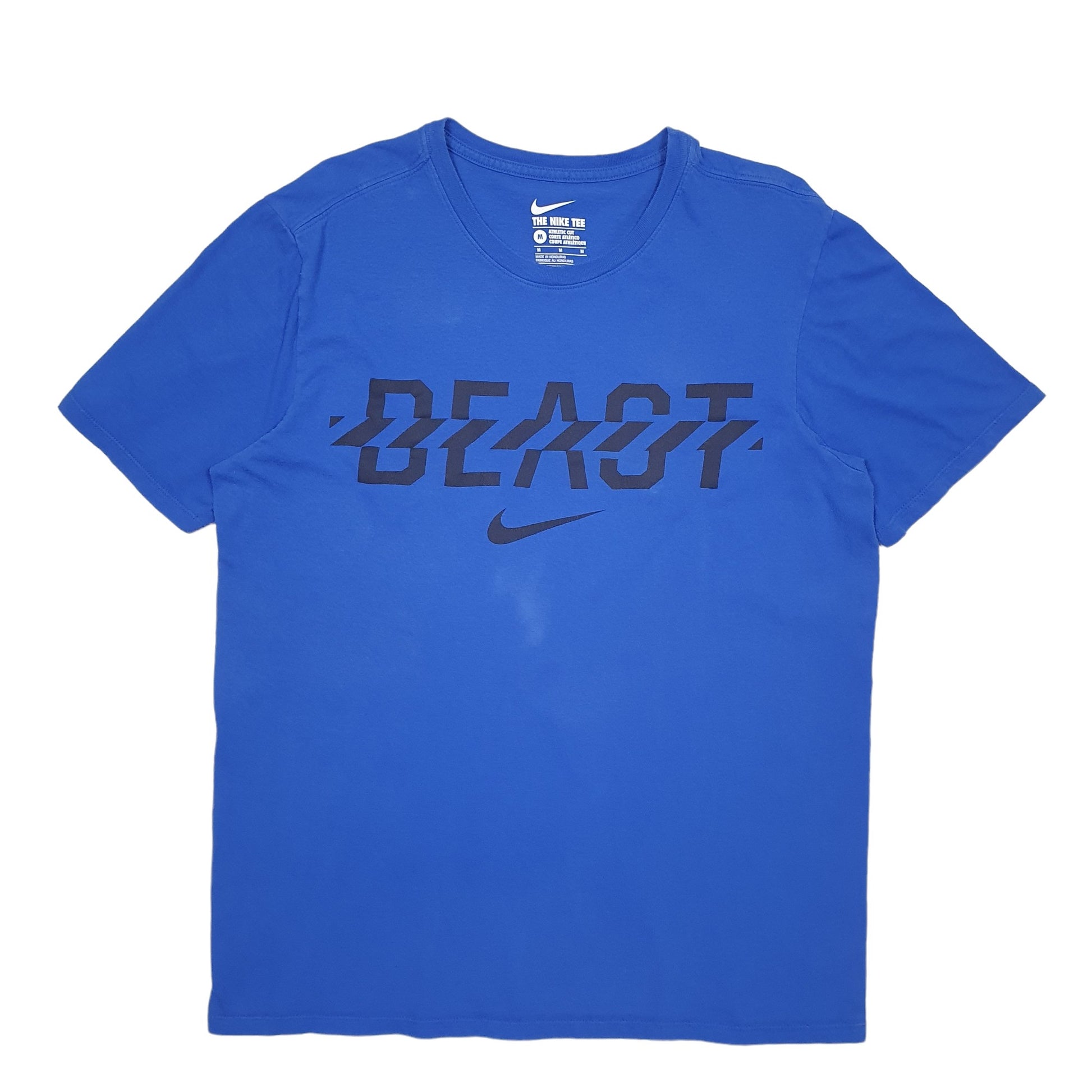 Mens Blue Nike Beast Spellout Short Sleeve T Shirt