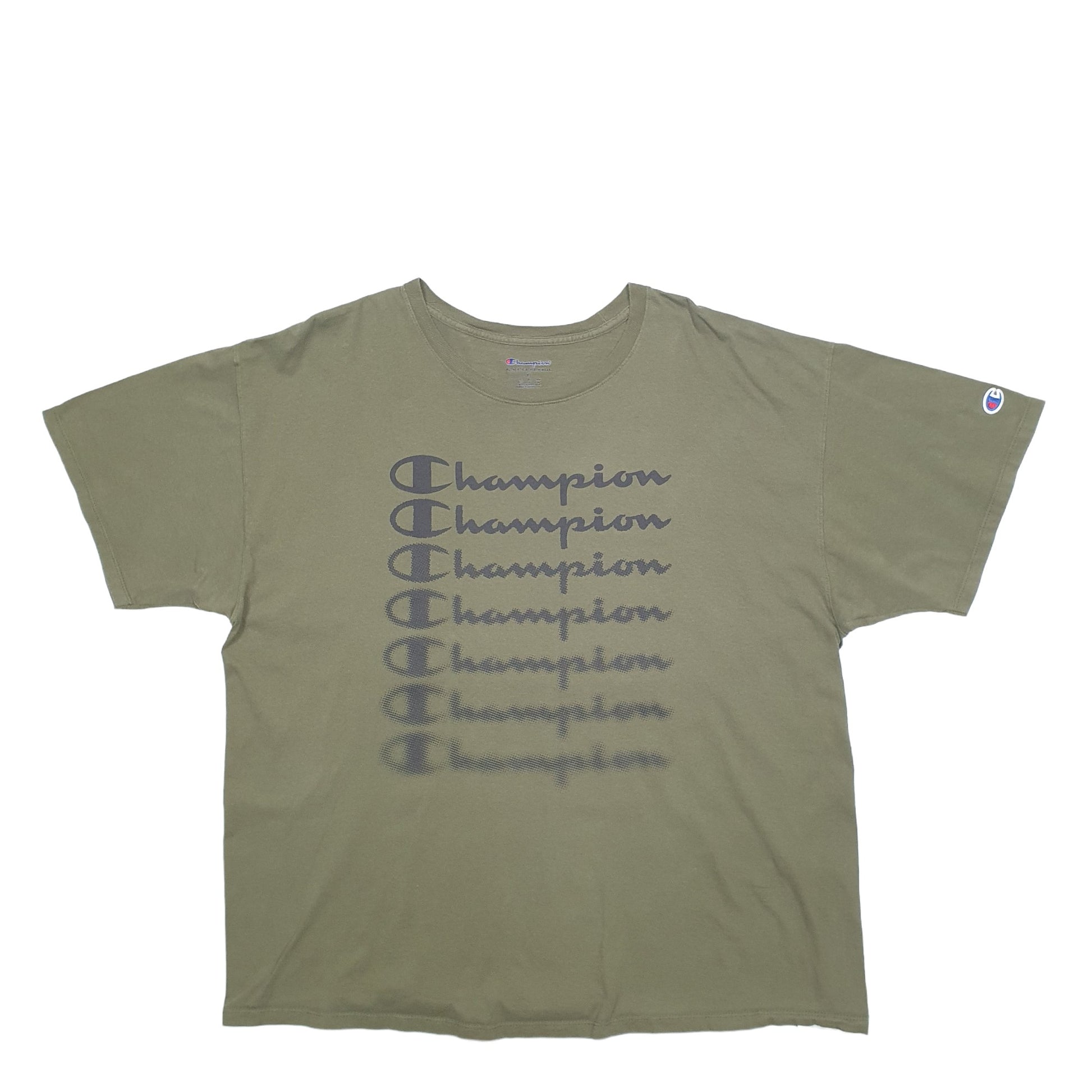 Mens Khaki Champion  Short Sleeve T Shirt