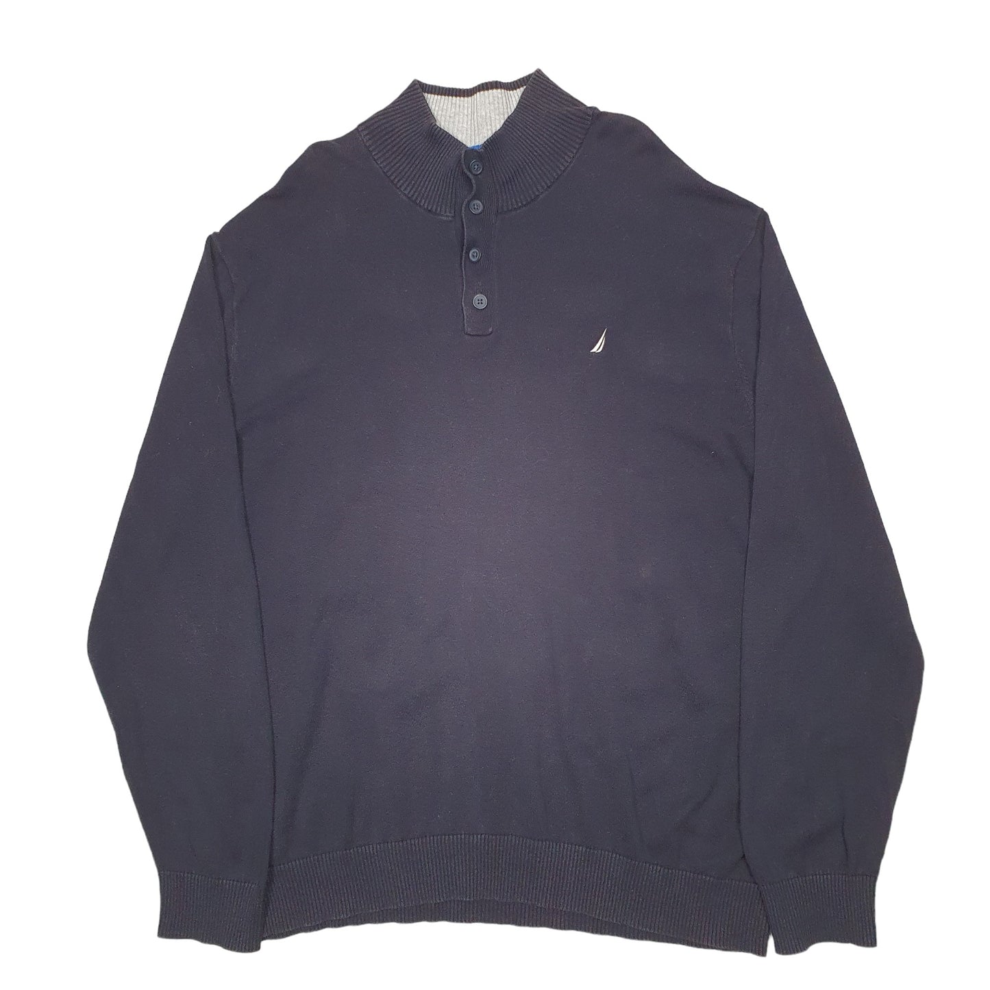 Mens Navy Nautica Knit Quarter Zip Jumper