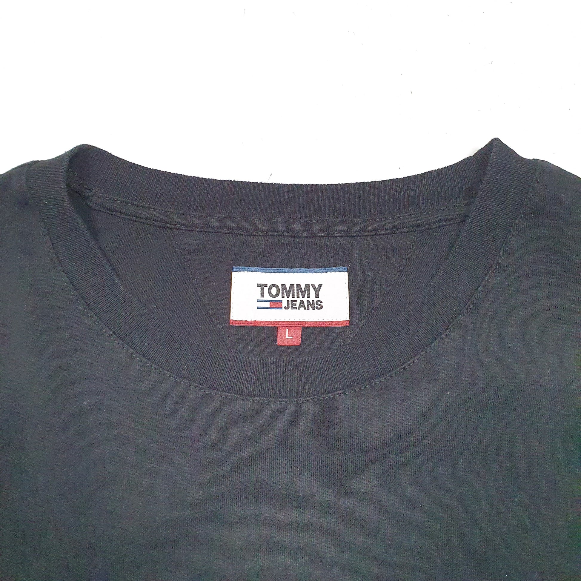 Mens Black Tommy Hilfiger Jeans Spellout Short Sleeve T Shirt
