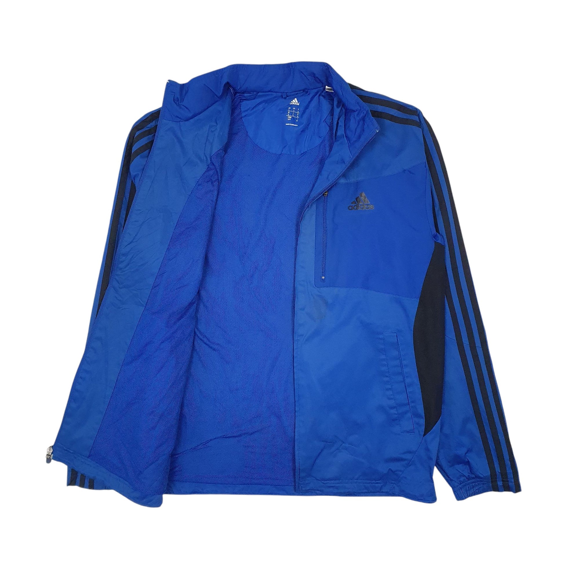 Mens Blue Adidas  Crewneck Coat