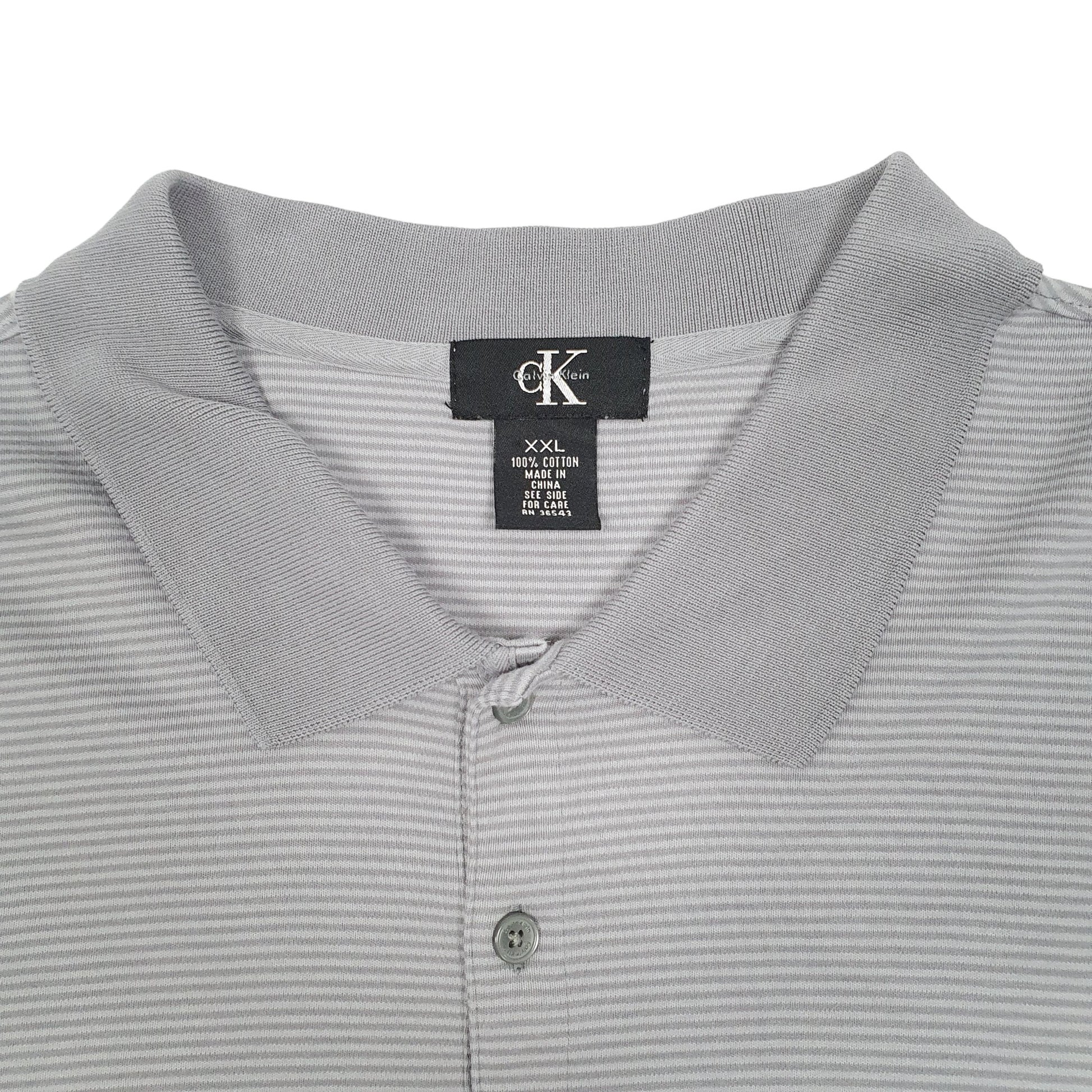 Mens Grey Calvin Klein  Short Sleeve Polo Shirt