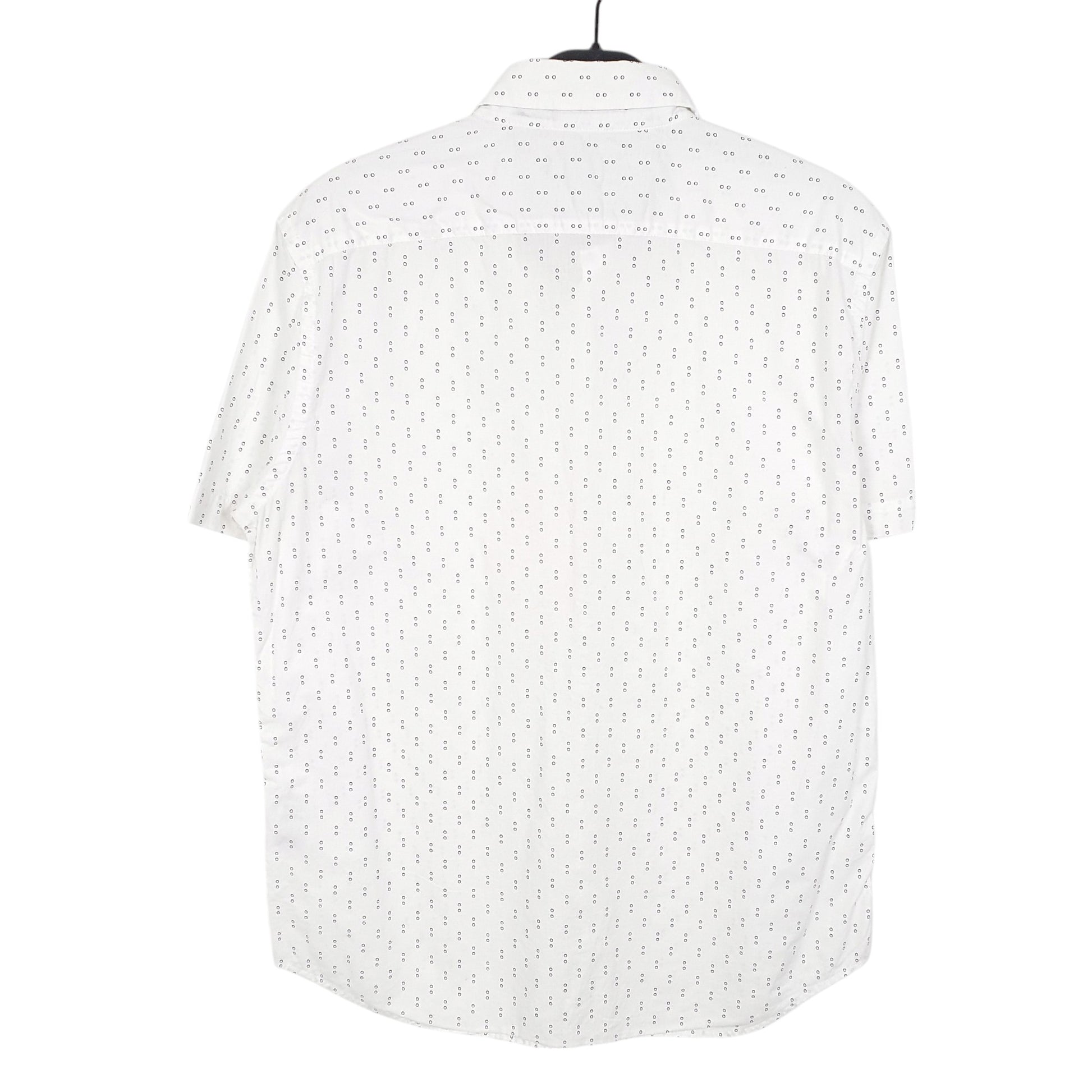 Mens White Banana Republic Organic Spots Short Sleeve Shirt