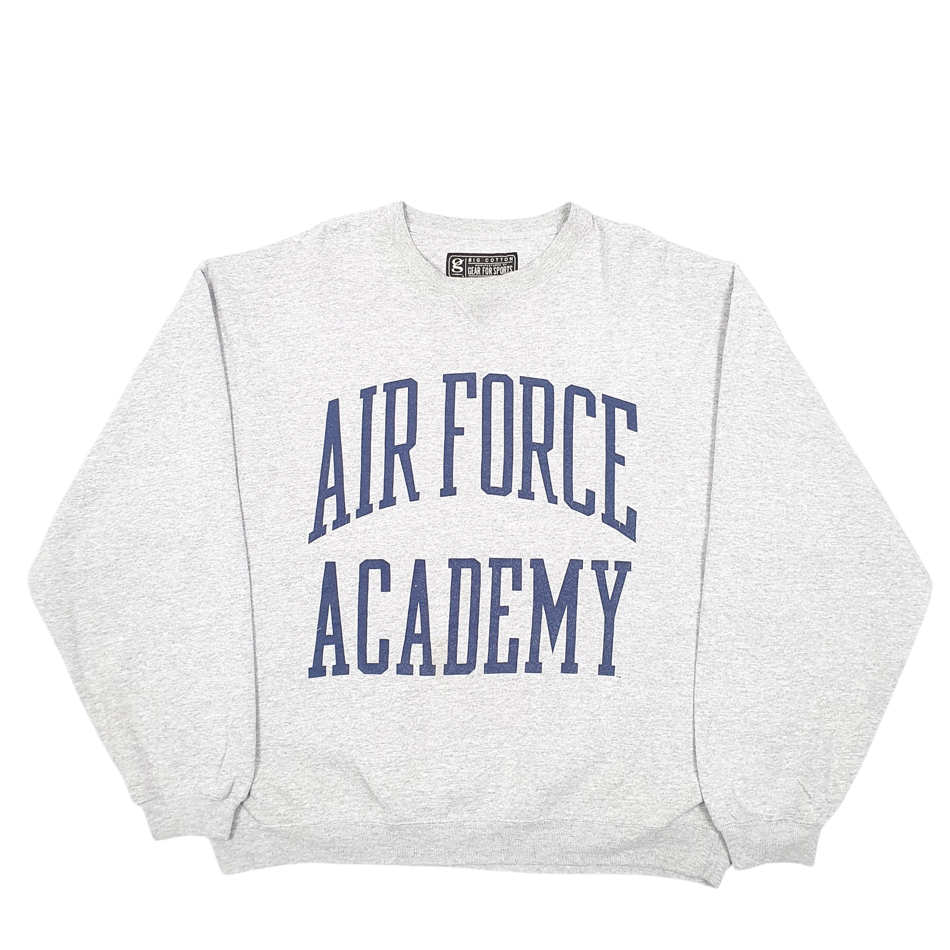 Mens Grey Gear For Sports Air Force Academy USA USAAF Spellout Crewneck Jumper