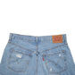 Womens Blue Levis 501 Jorts Distressed Denim Shorts