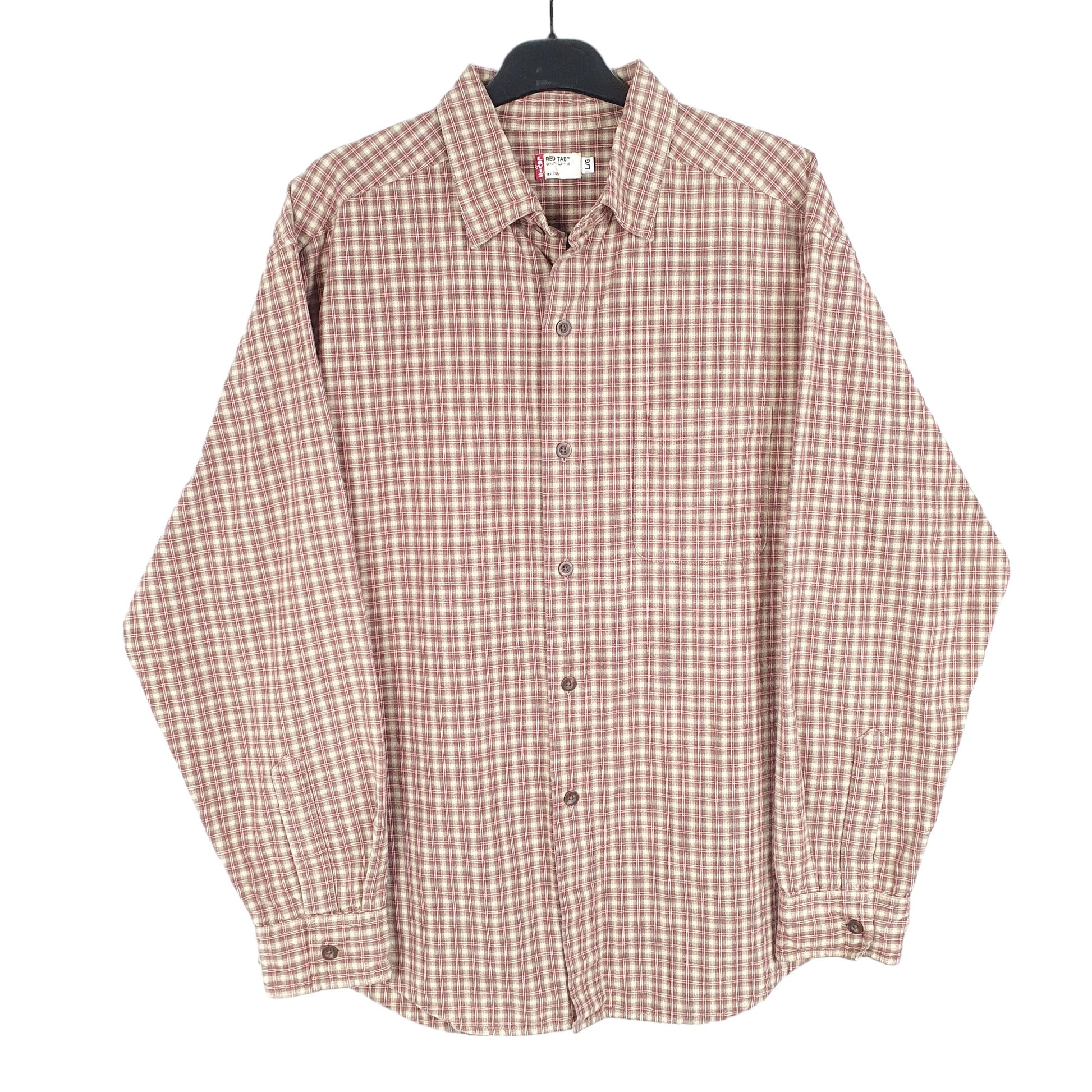 Mens Beige Levis Red Tab Long Sleeve Shirt