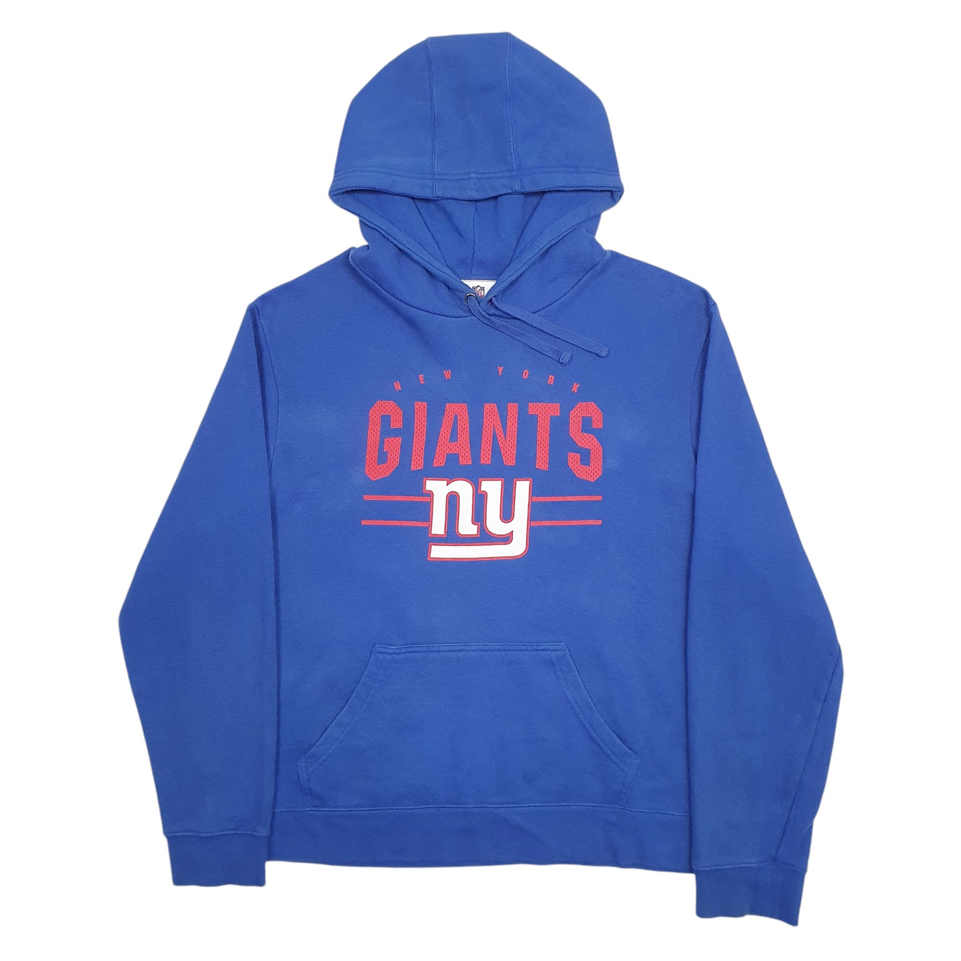 Mens Blue NFL New York Giants Spellout Hoodie Jumper
