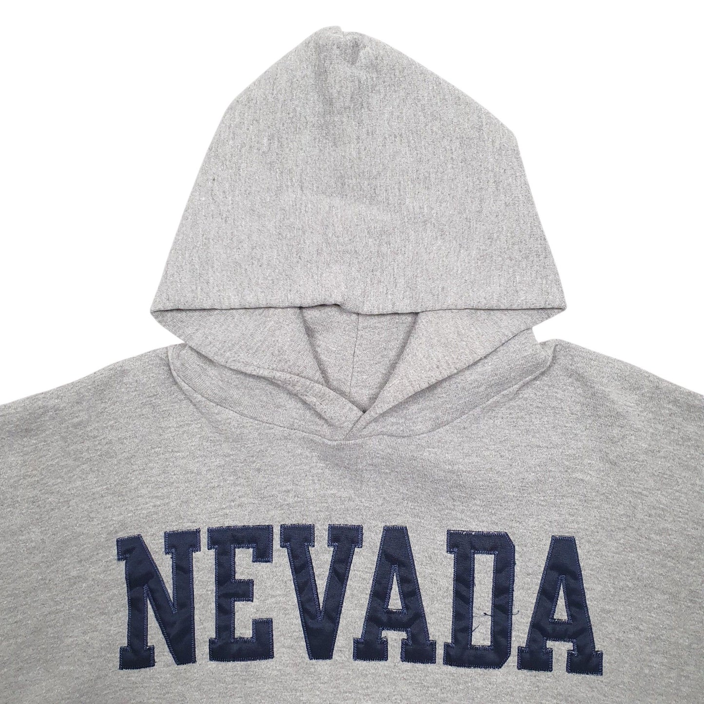 Mens Grey Russel Athletic Nevada Spellout Hooded Sweatshirt Hoodie Jumper