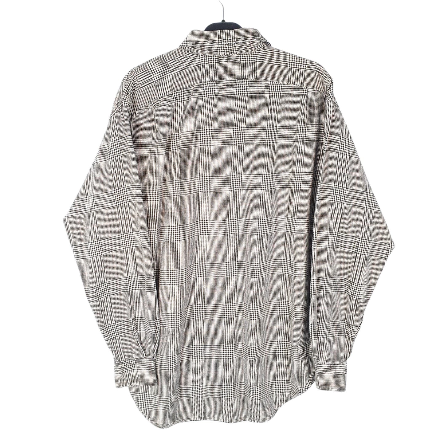 Mens Beige Polo Ralph Lauren Lowell Sport Houndstooth Overshirt Shacket Long Sleeve Shirt