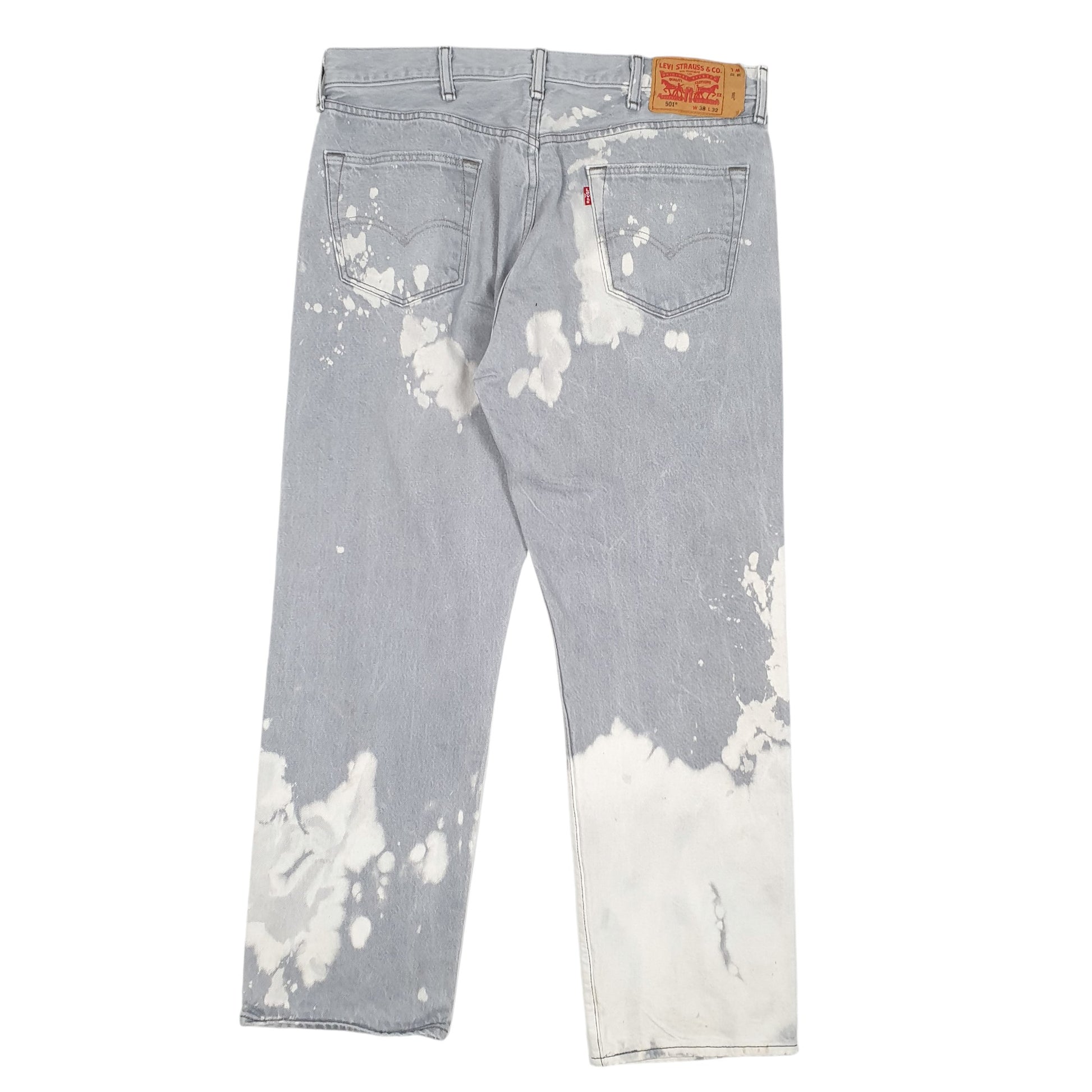 Mens Blue Levis Acid Wash Punk 501 JeansW38 L30